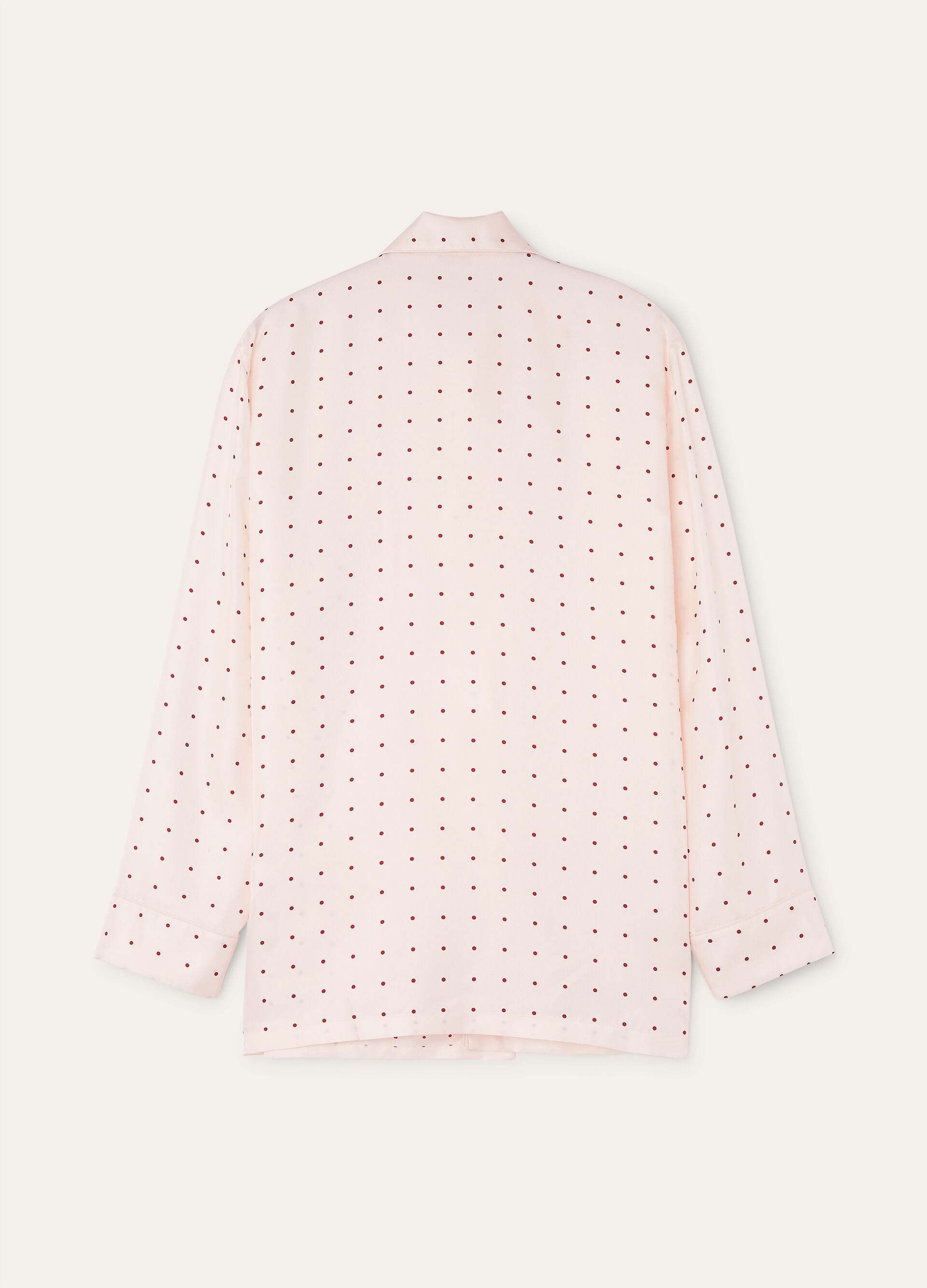 Lian Pajamas Shirt - Misty Rose/Dark Red Pois