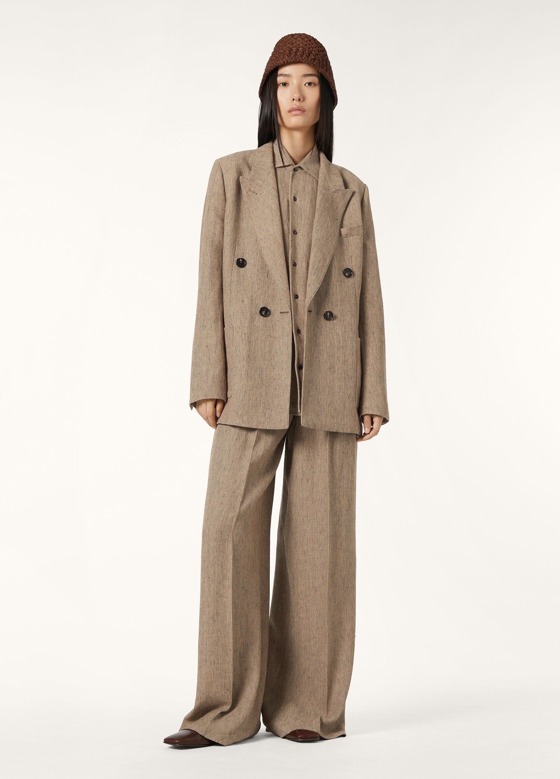 Genny Blazer - Brown Chevron