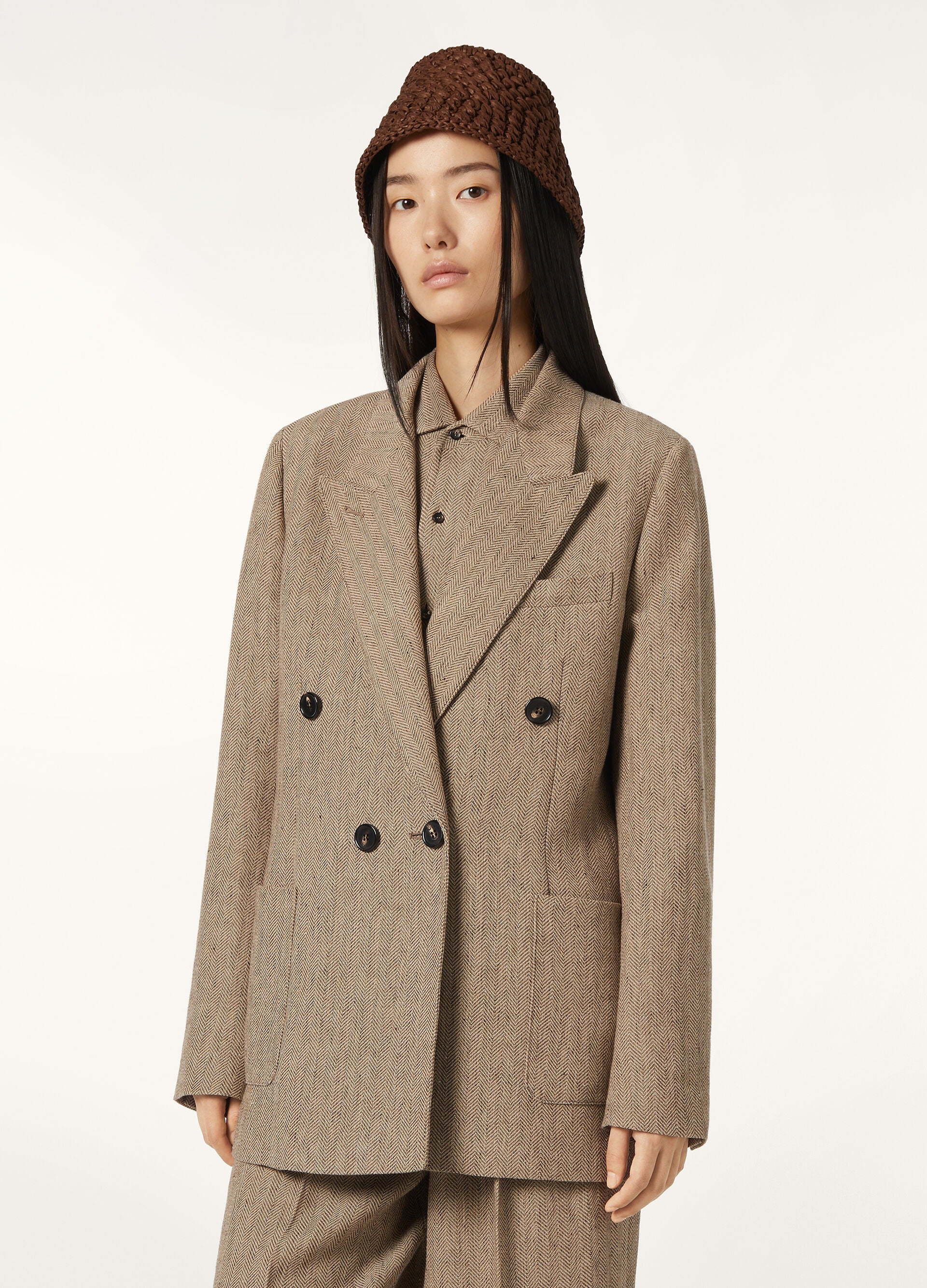 Genny Blazer - Brown Chevron
