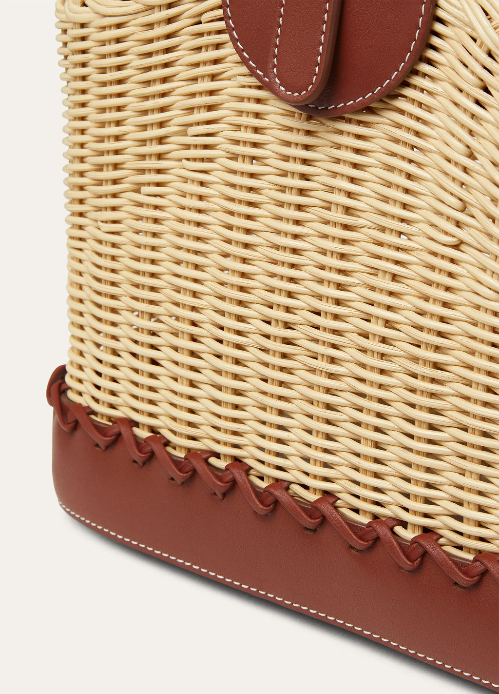 Bobbin Bucket bag wicker - Malt/Deep Kummel/Sun Gold