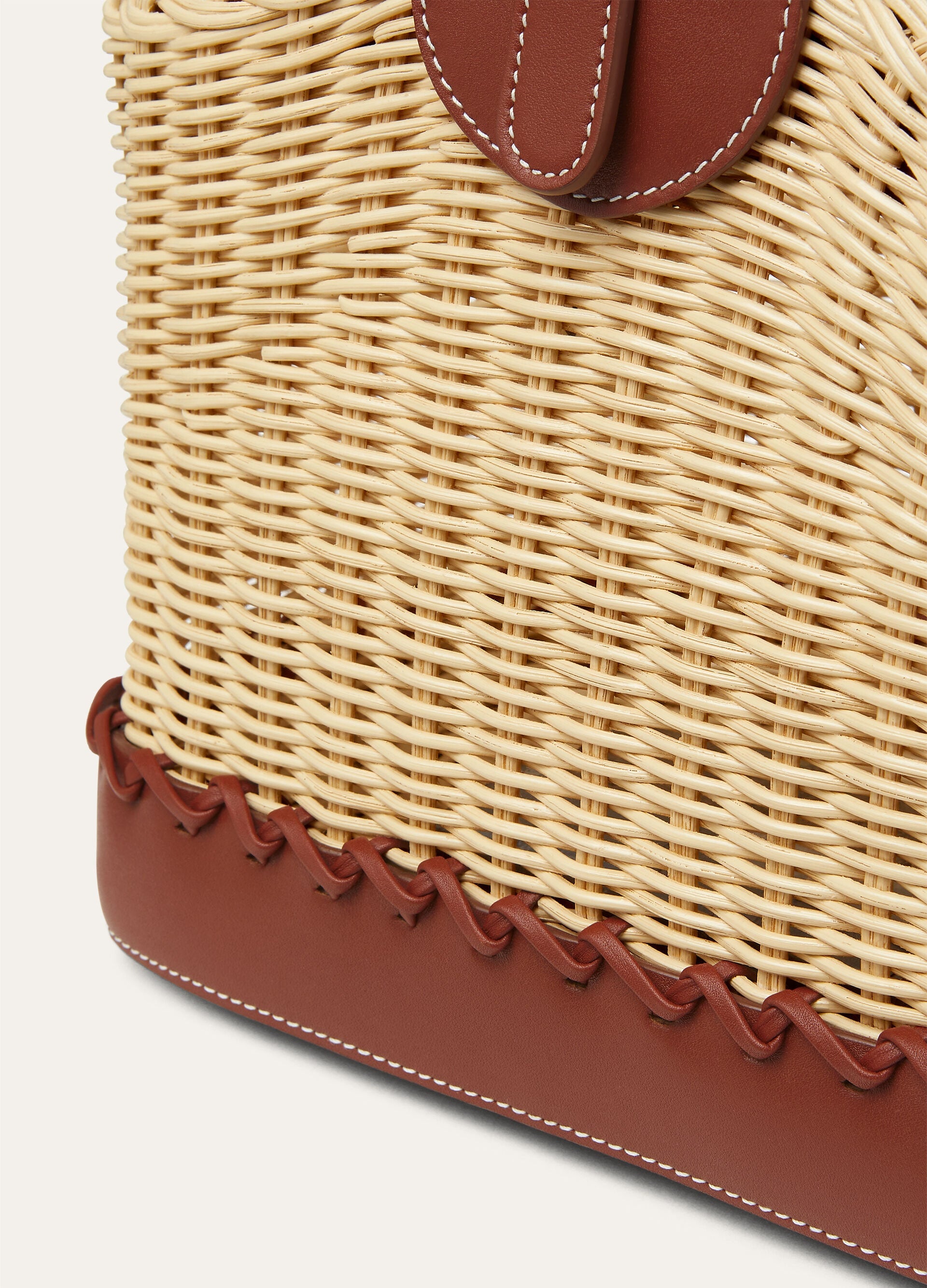 Bobbin Bucket bag wicker - Malt/Deep Kummel/Sun Gold