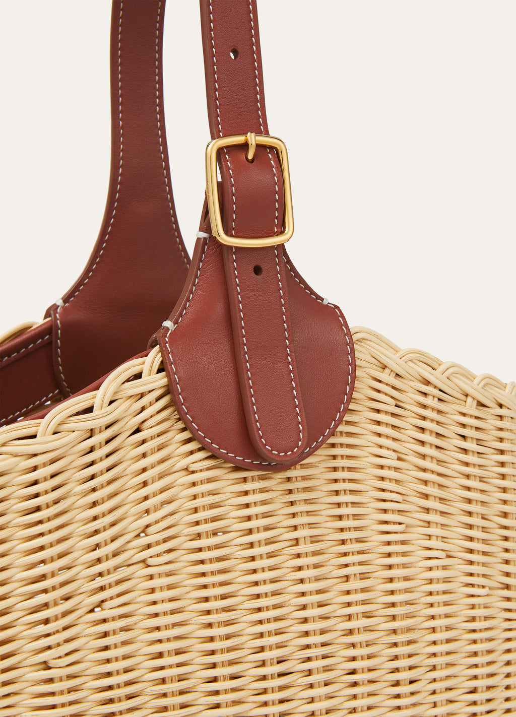 Bobbin Bucket bag wicker - Malt/Deep Kummel/Sun Gold