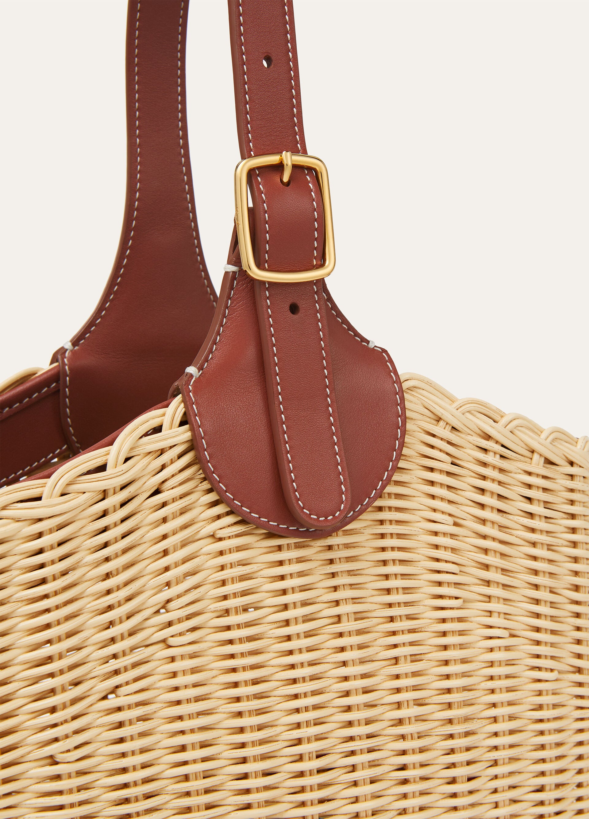 Bobbin Bucket bag wicker - Malt/Deep Kummel/Sun Gold