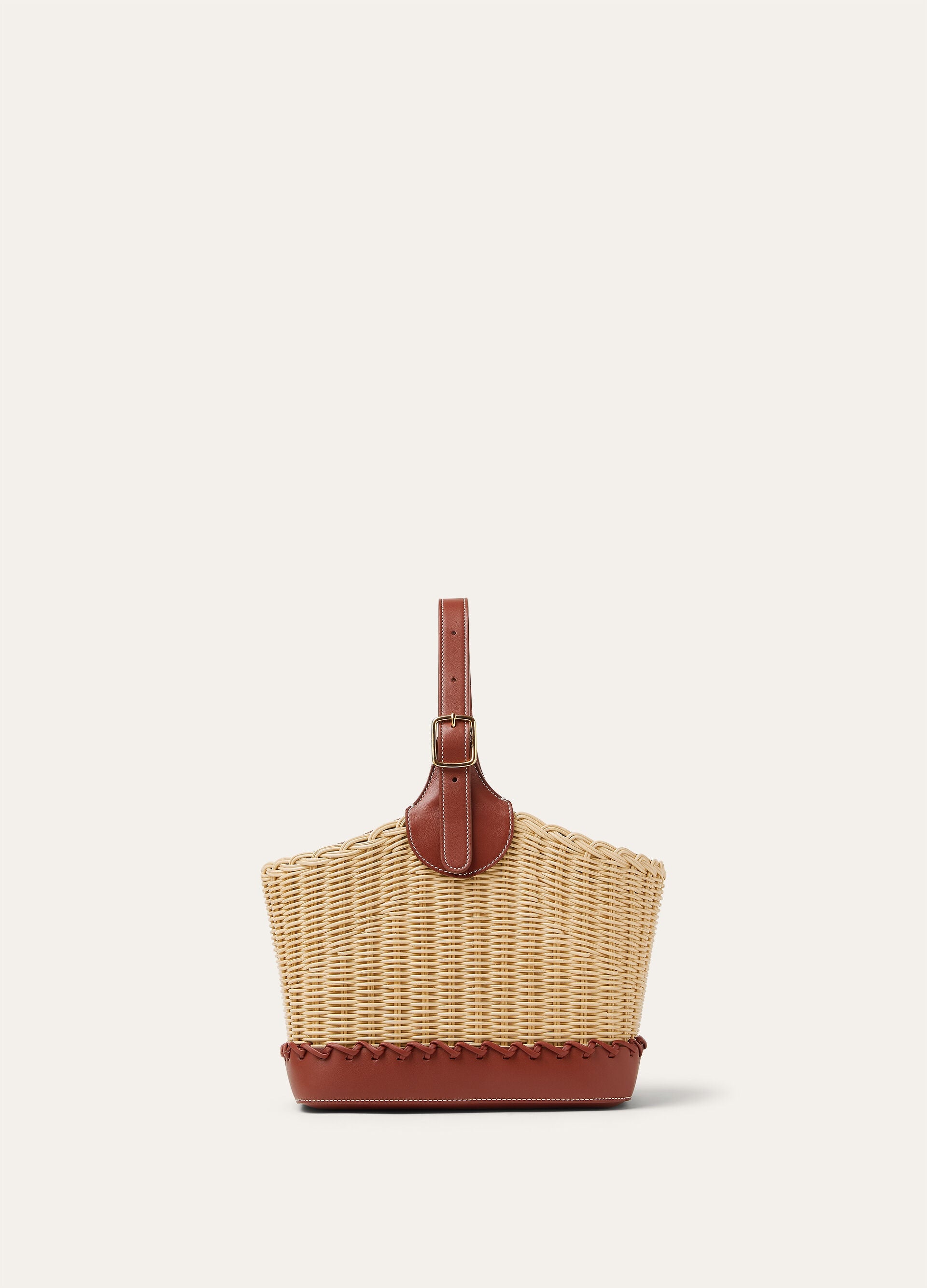 Bobbin Bucket bag wicker - Malt/Deep Kummel/Sun Gold