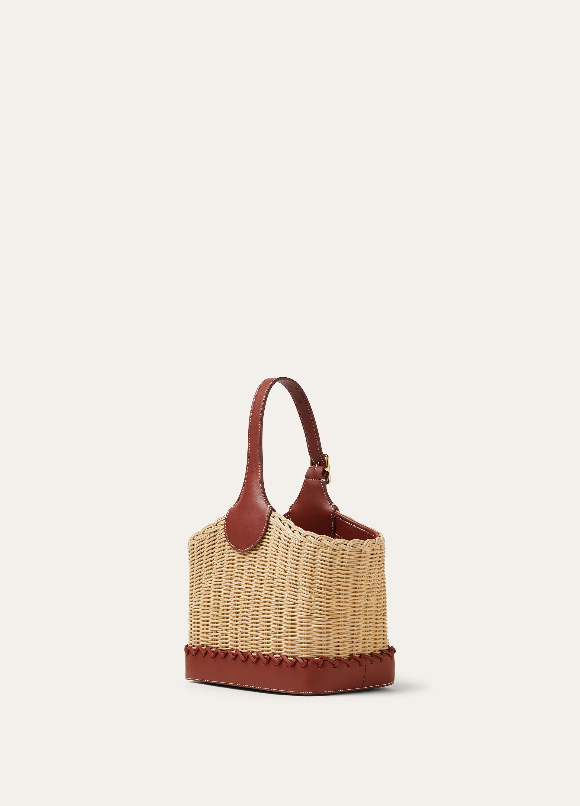 Bobbin Bucket bag wicker - Malt/Deep Kummel/Sun Gold