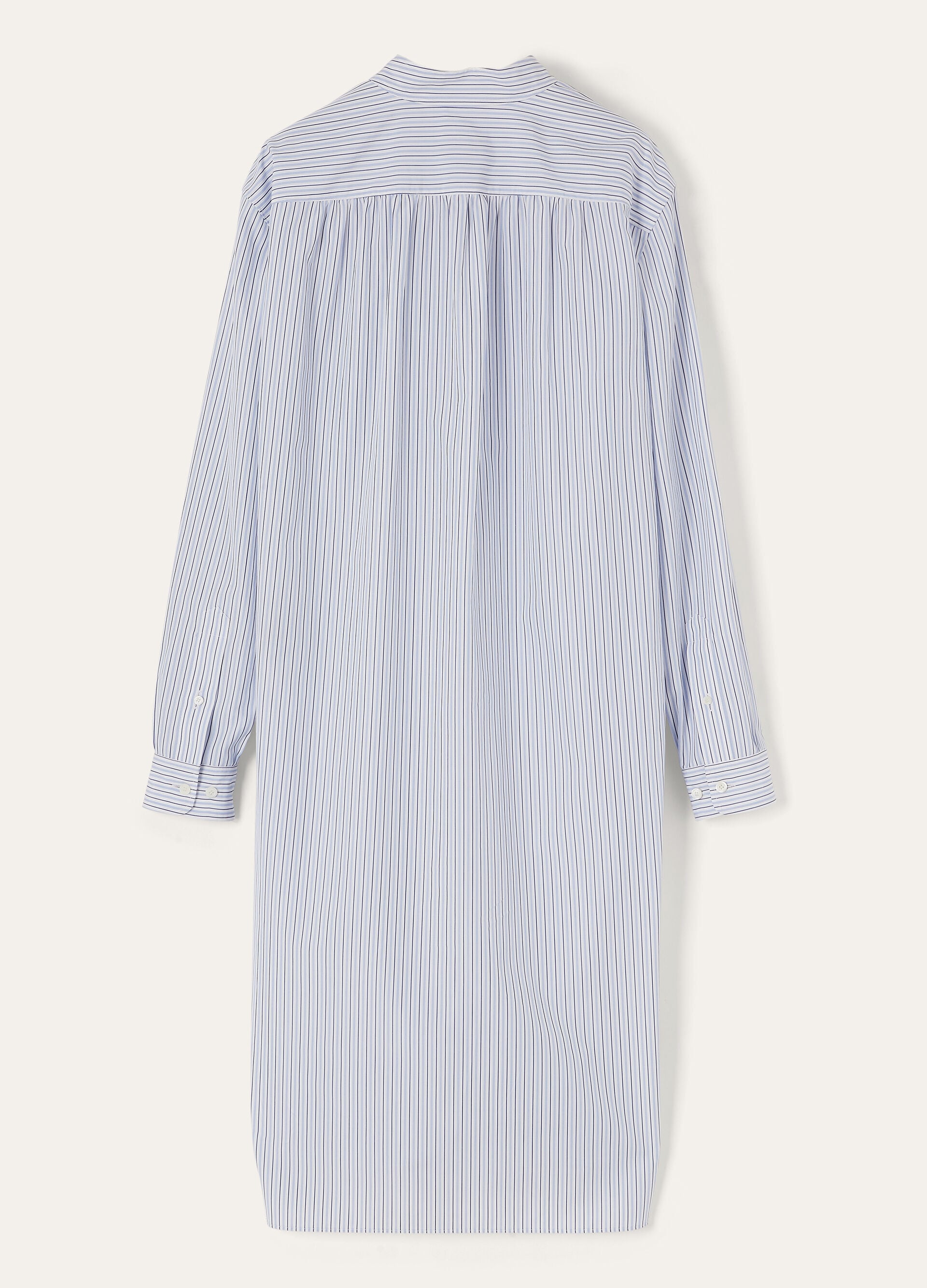 Catlin Dress - White Blue Stripes