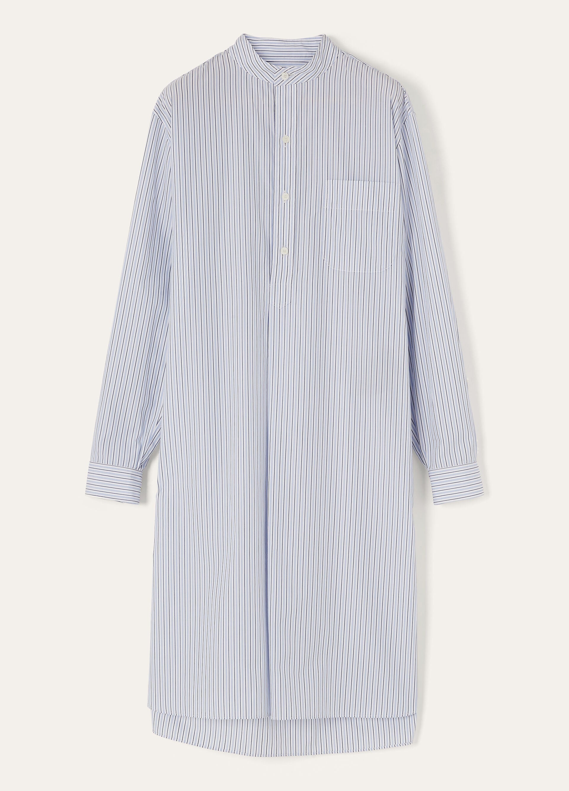 Catlin Dress - White Blue Stripes