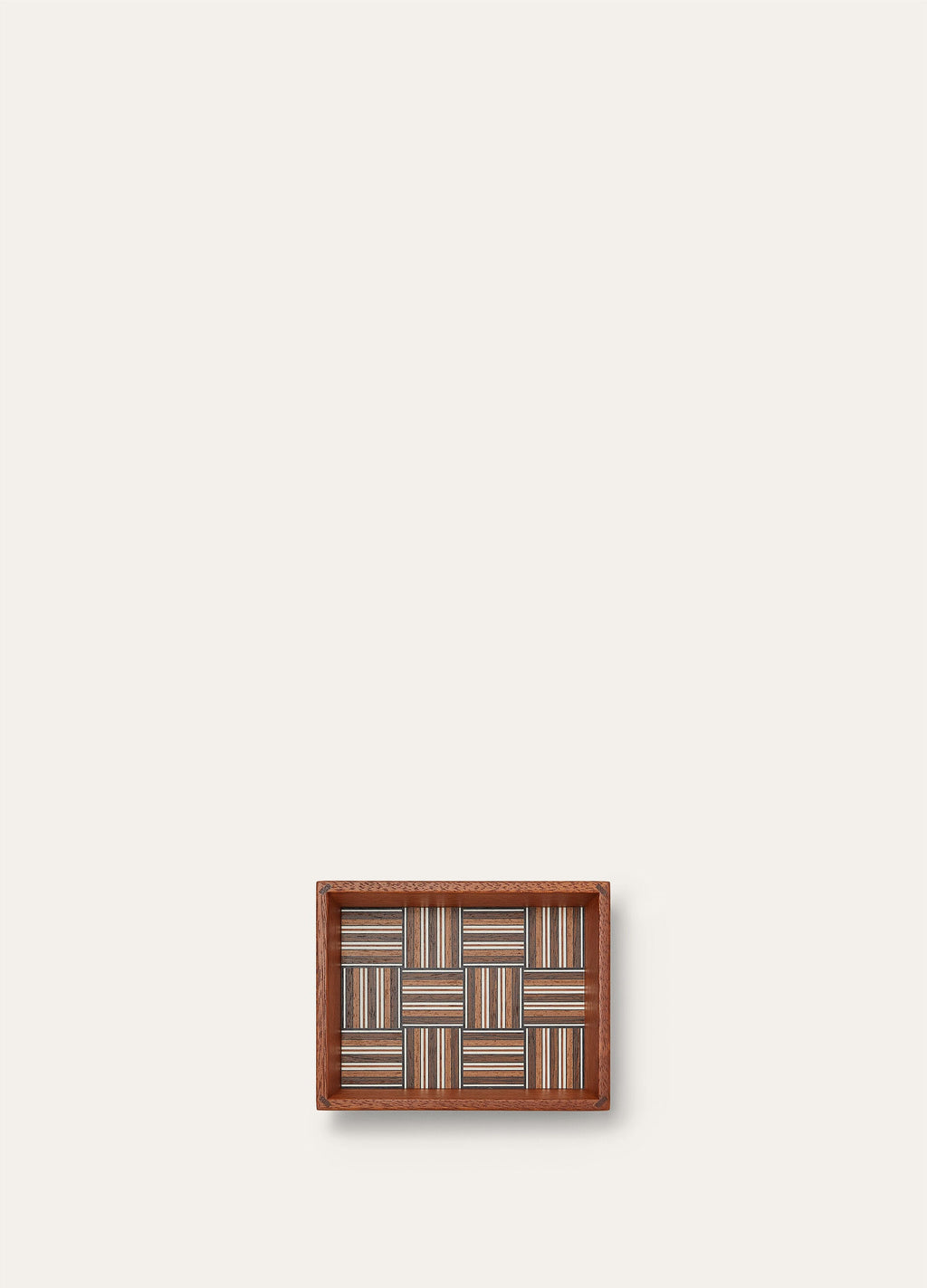 Pocket Emptier Tray - Natural Mahogany /Woven Stripe