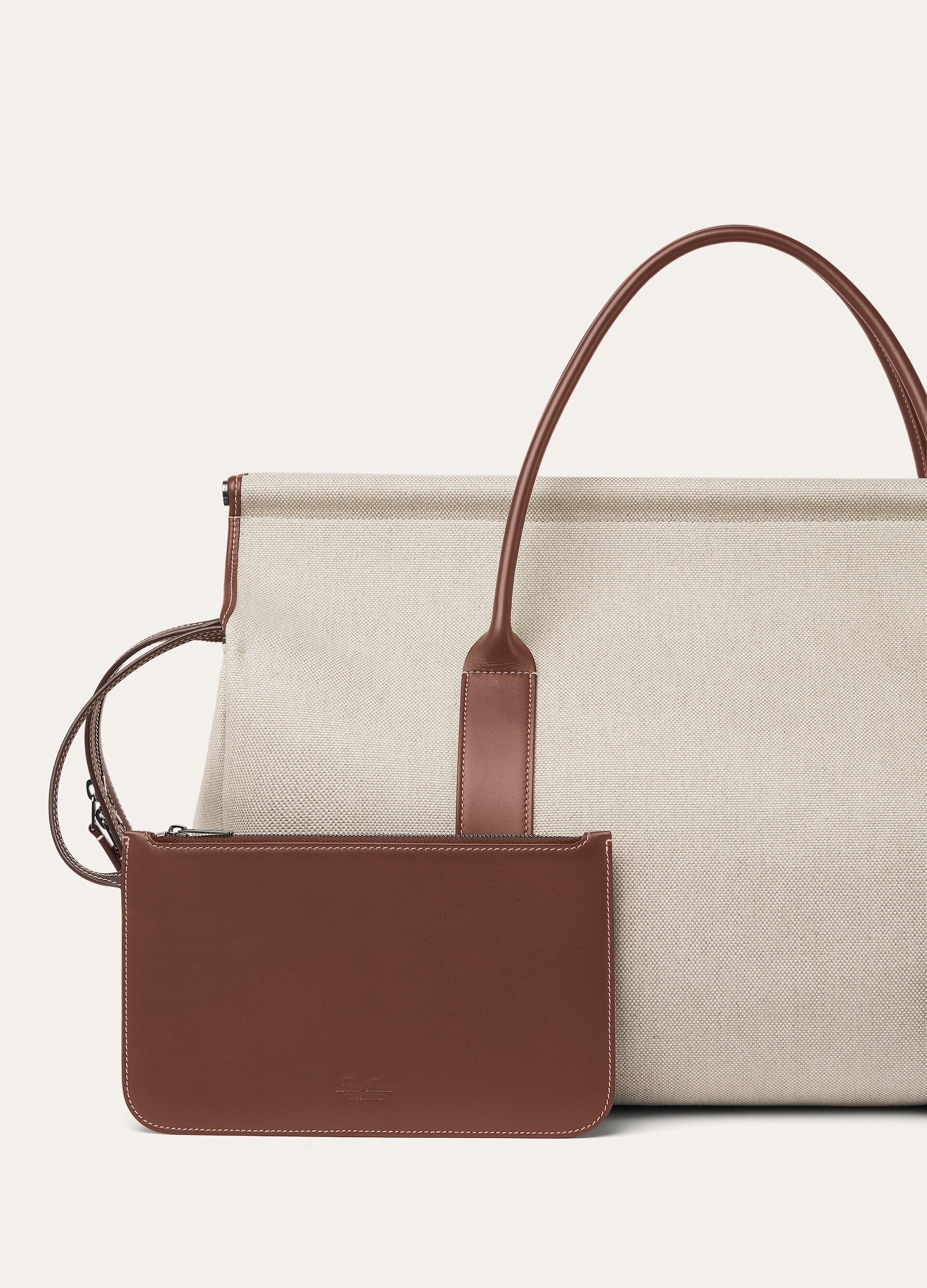 Loom Weekender bag L42 - Natural/Caramel Sugar/Antique Silver