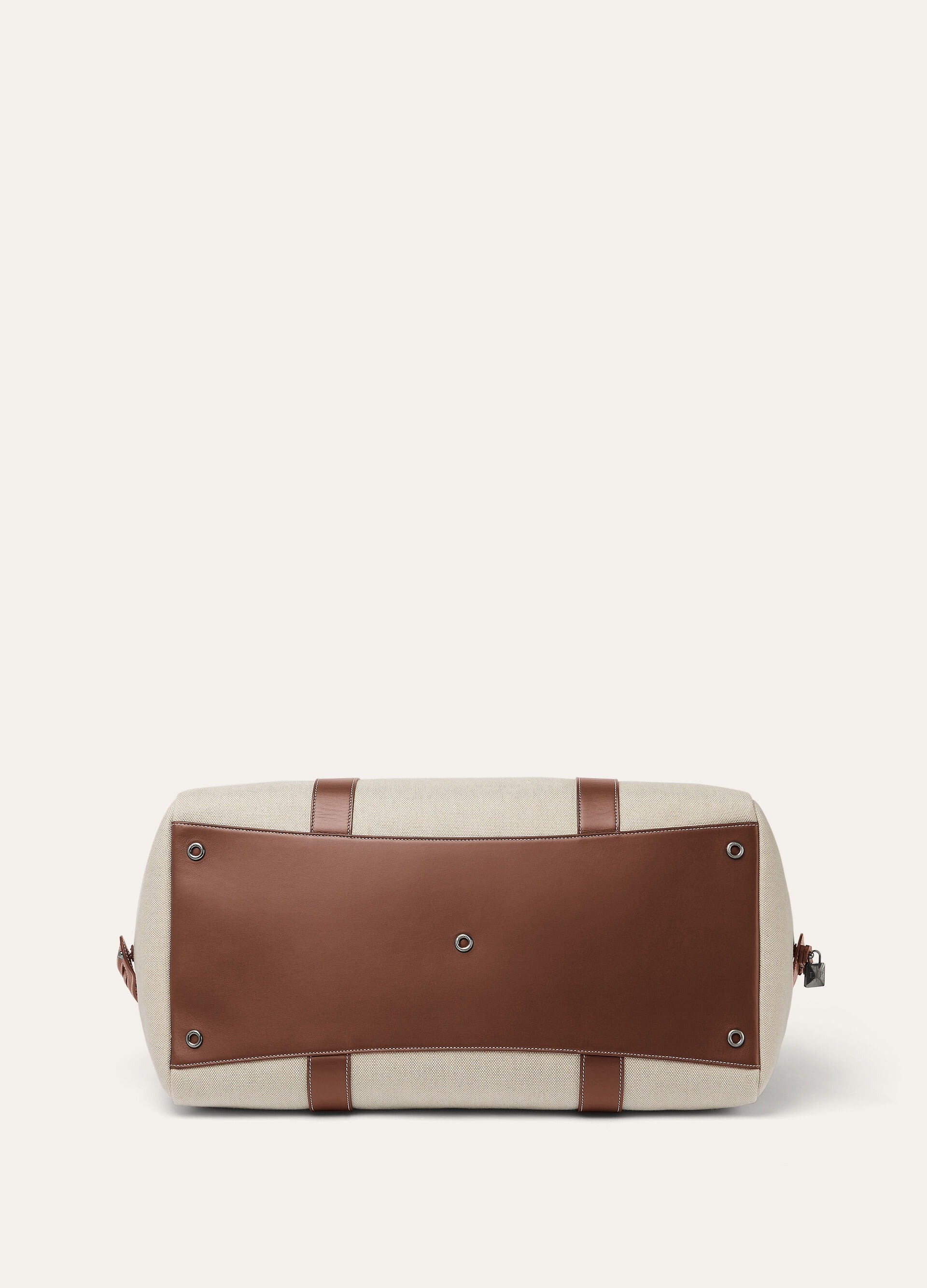 Loom Weekender bag L42 - Natural/Caramel Sugar/Antique Silver
