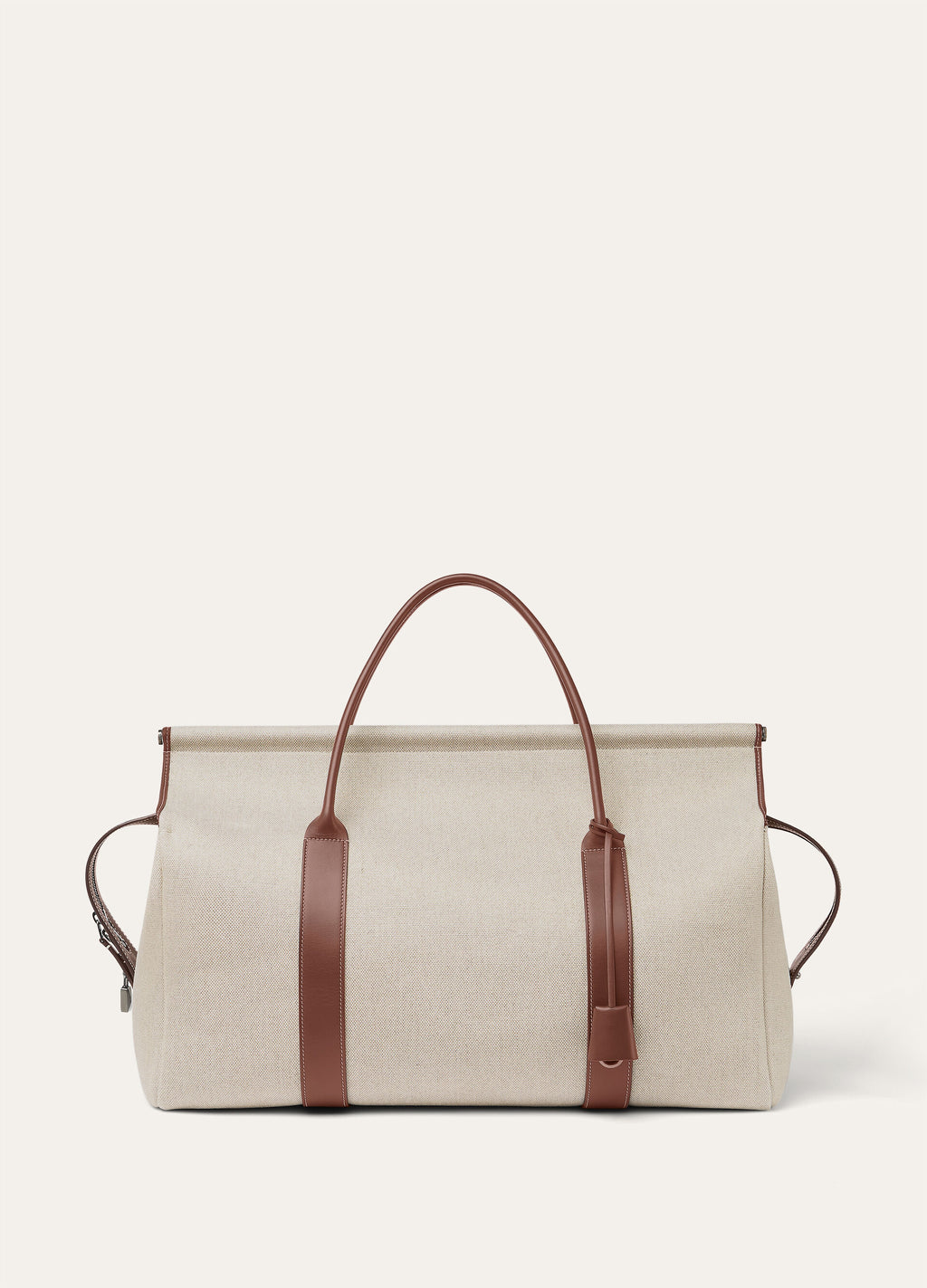 Loom Weekender bag L42 - Natural/Caramel Sugar/Antique Silver