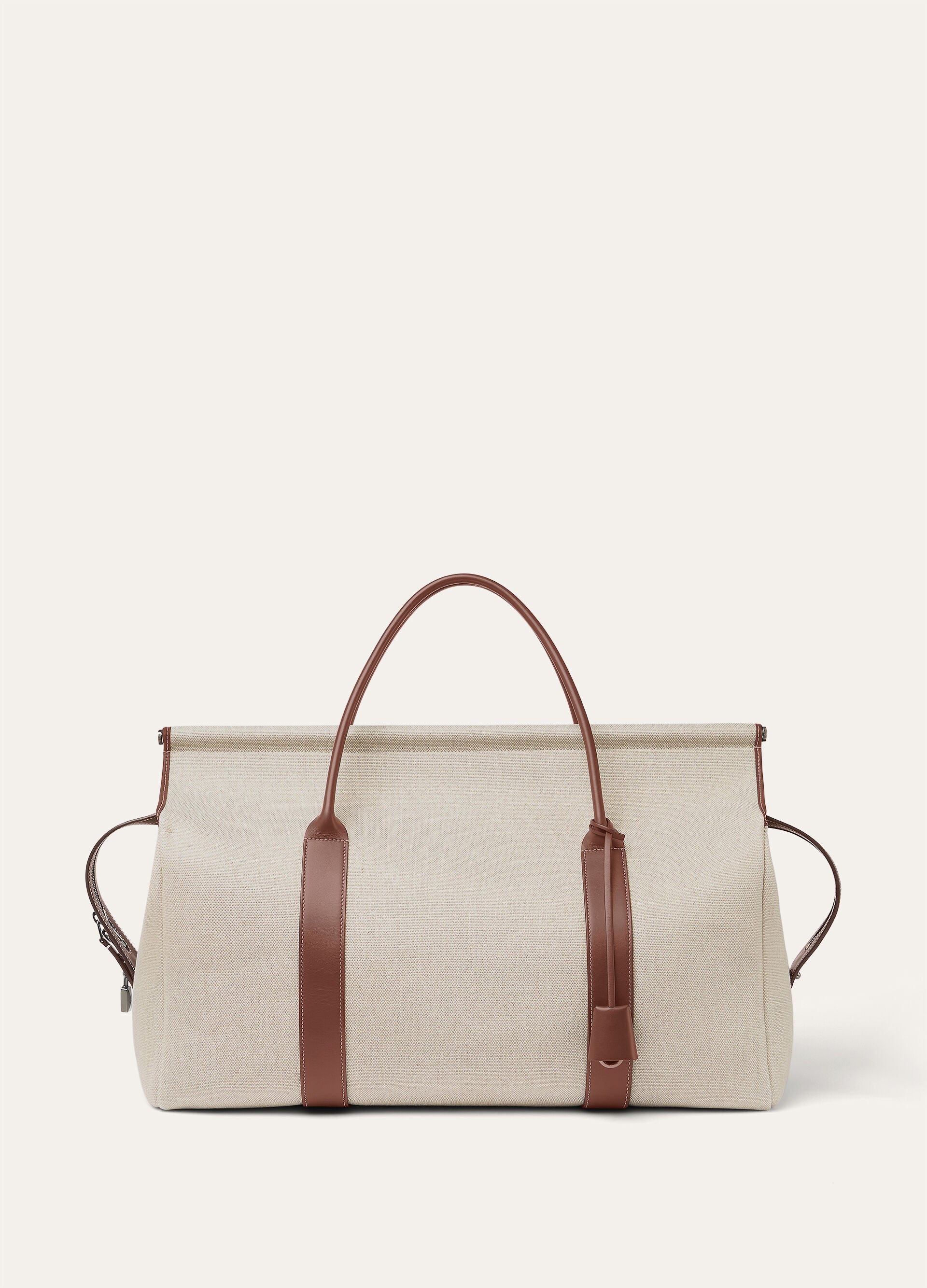 Loom Weekender bag L42 - Natural/Caramel Sugar/Antique Silver