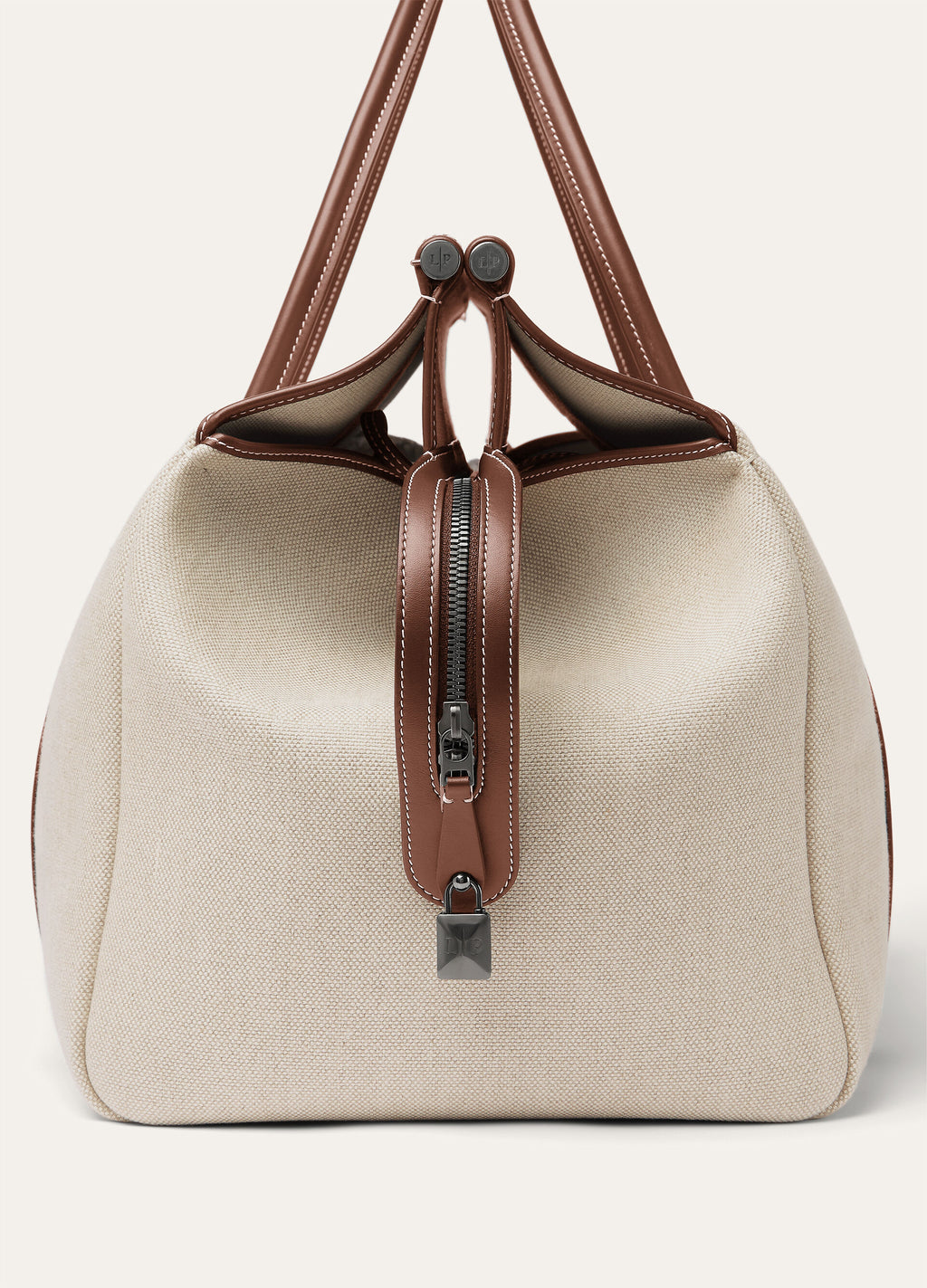 Loom Weekender bag L42 - Natural/Caramel Sugar/Antique Silver