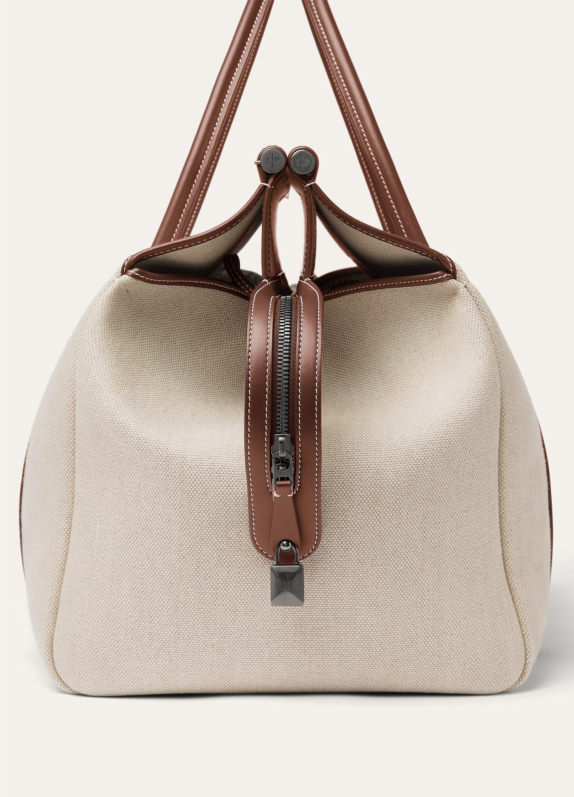 Loom Weekender bag L42 - Natural/Caramel Sugar/Antique Silver