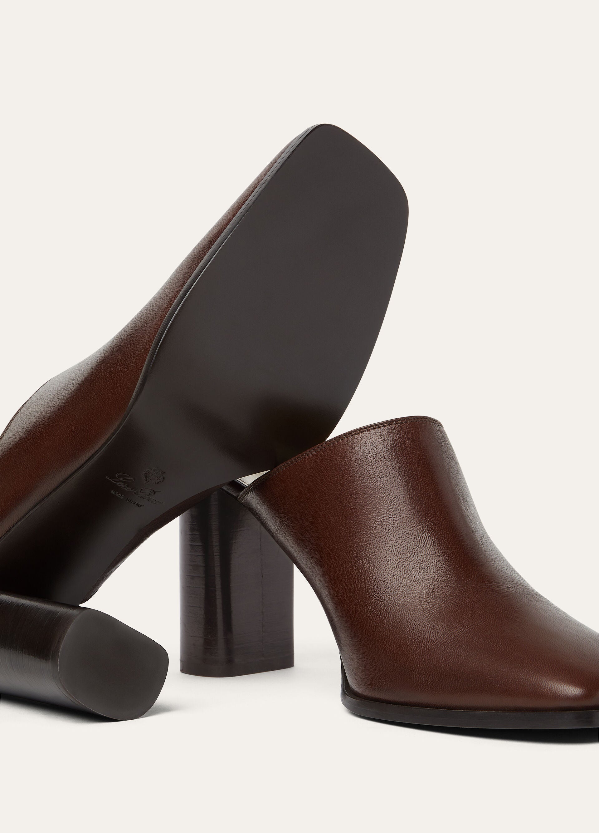 Alba Heeled Mule - Powder Brown