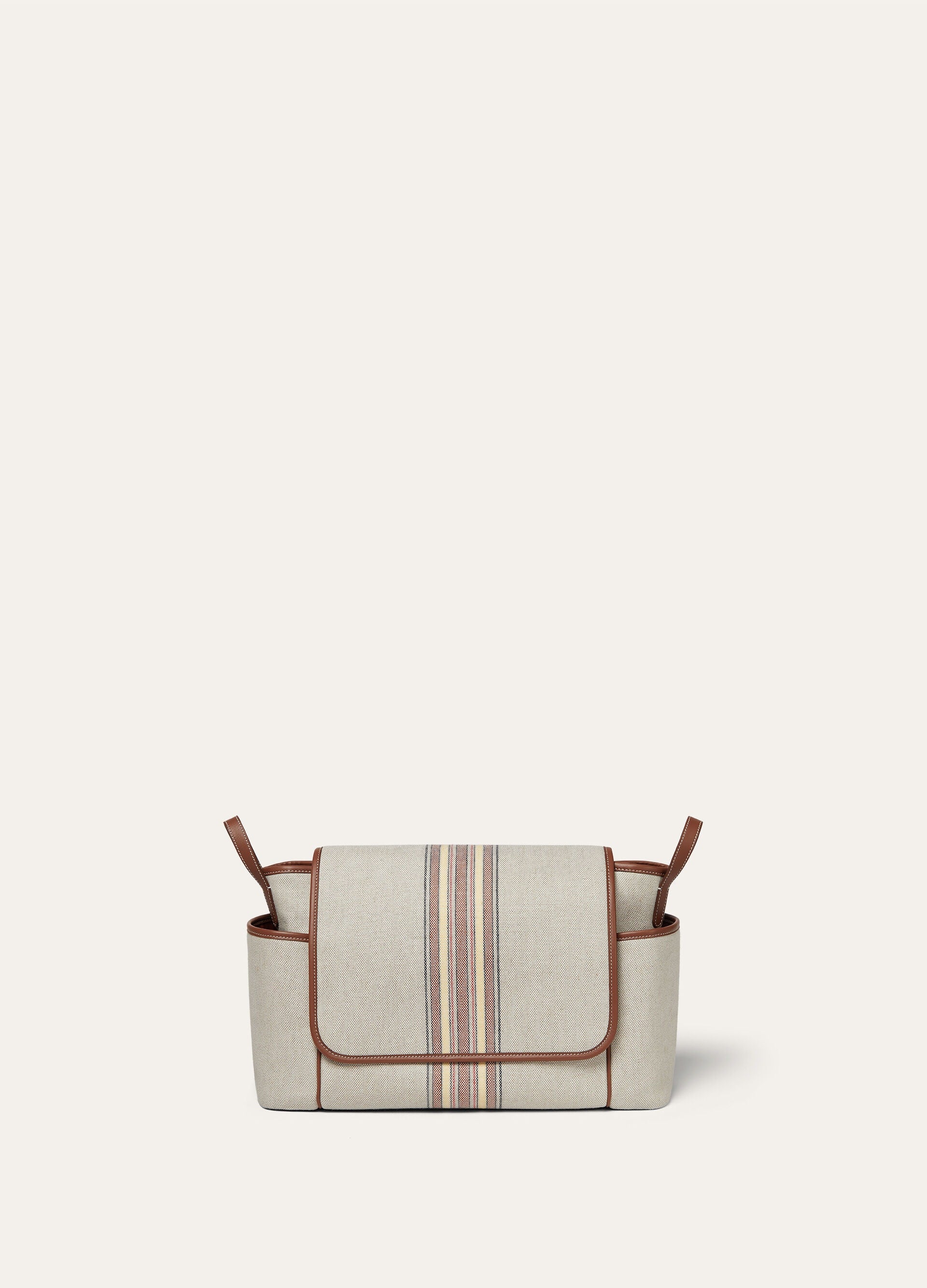 Suitcase Stripe Changing bag - LP Record/Caramel Sugar/Antique Silver