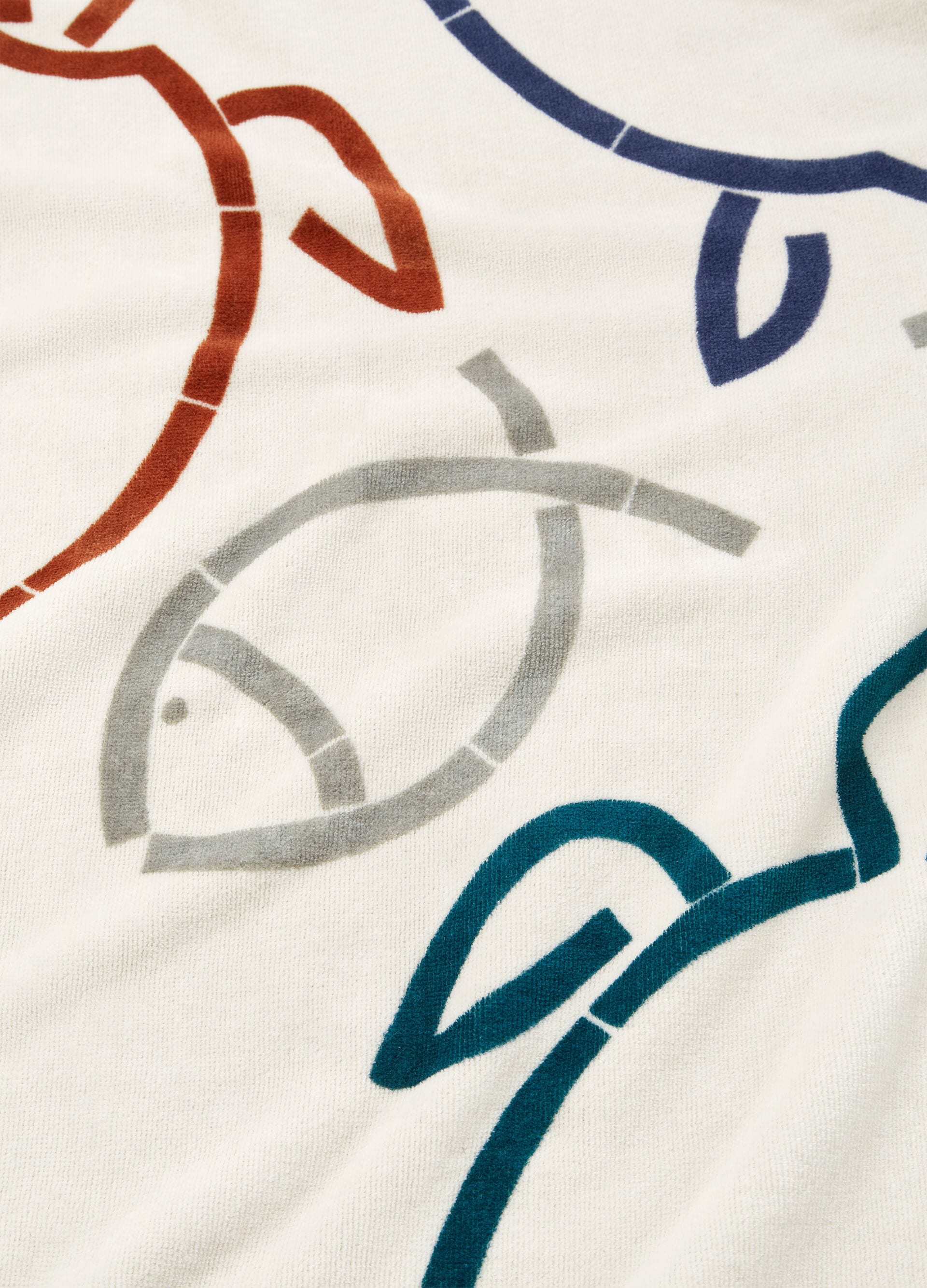 Fish and Turtle Beach Towel - White/Blue/Green/Granato/Brock/Grey