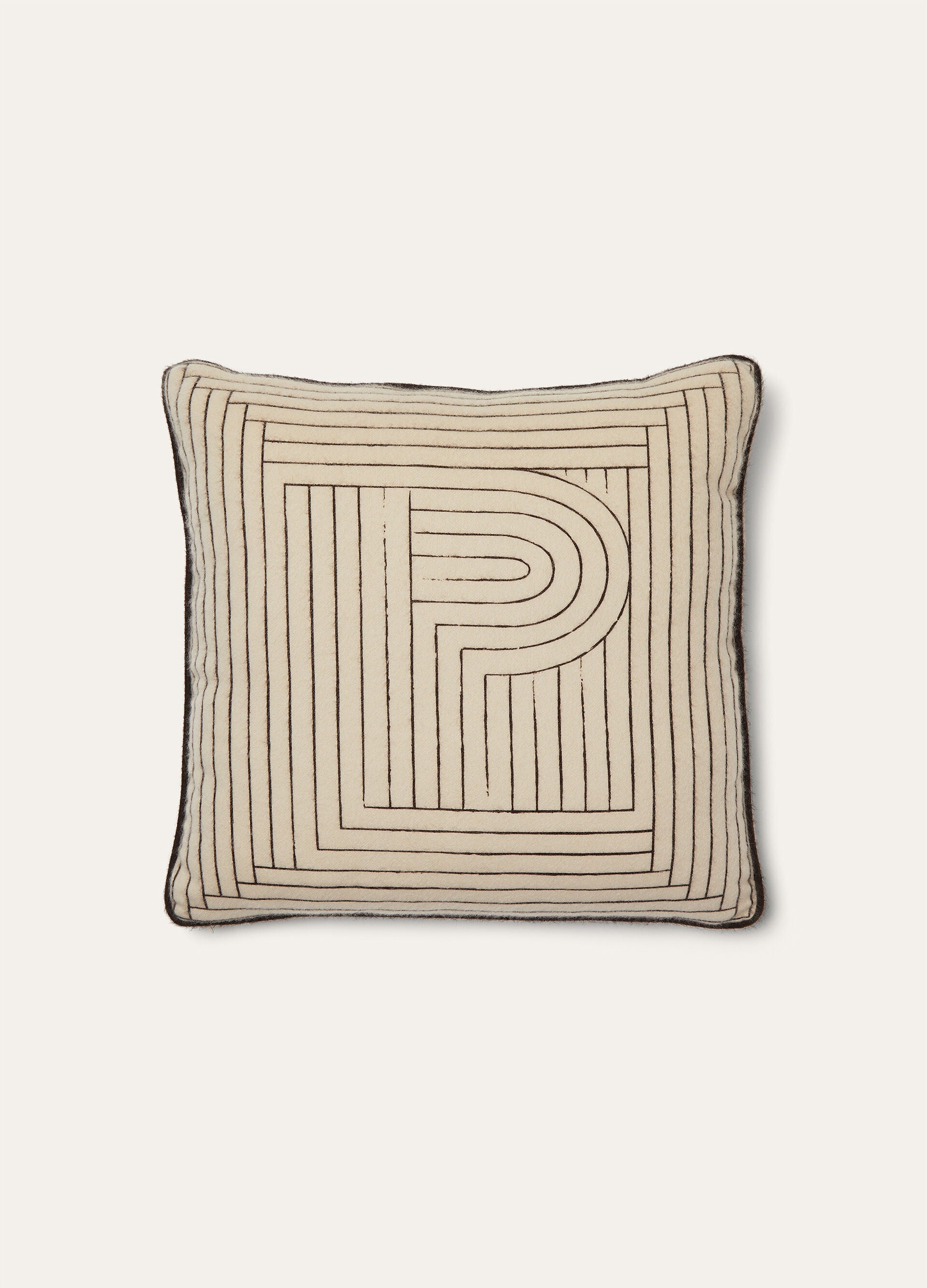 LP Labyrinth Pillow - Ivory/Dark Brown