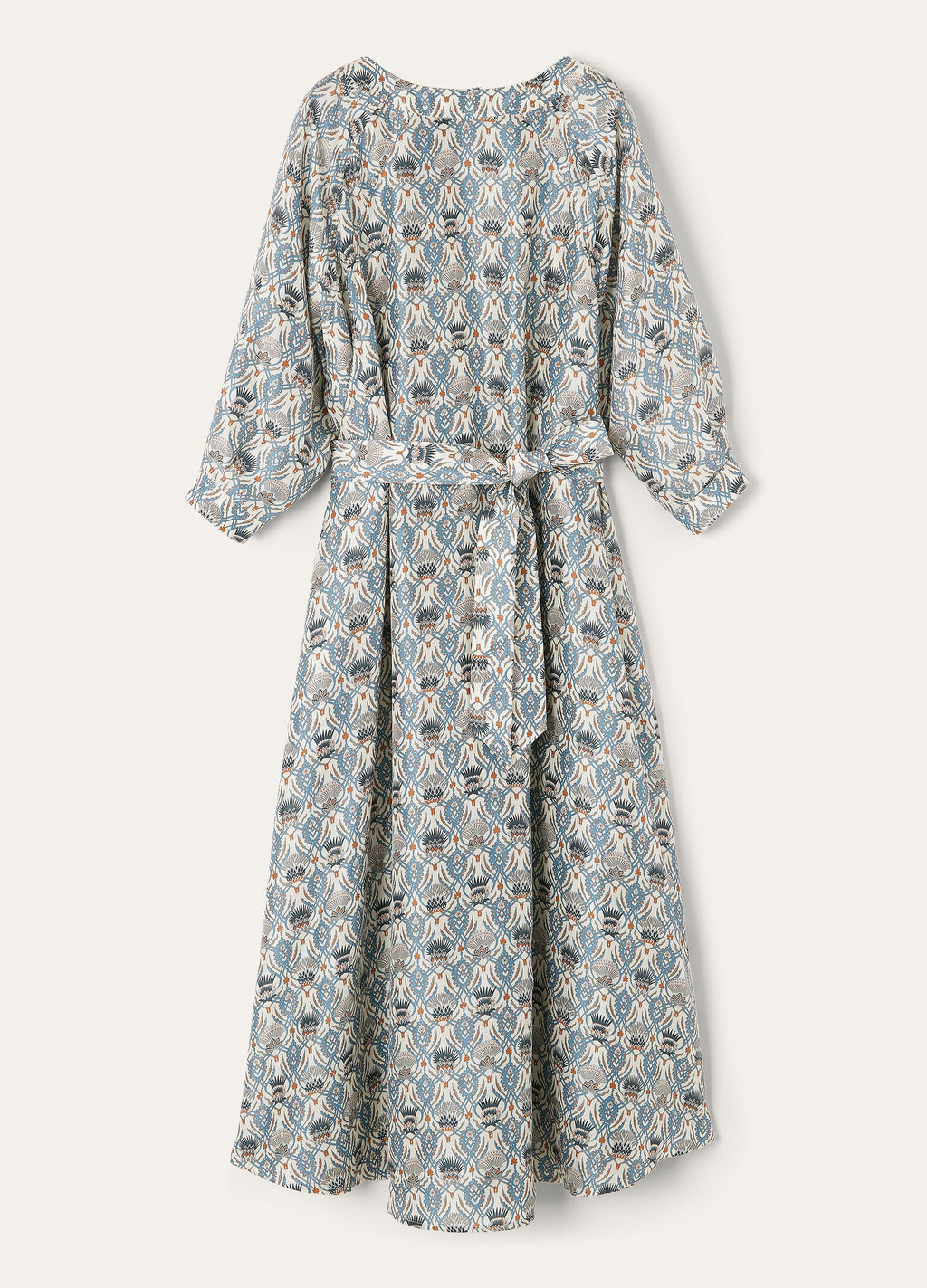 Mina Dress - Chalk/Deep Lagoon Water