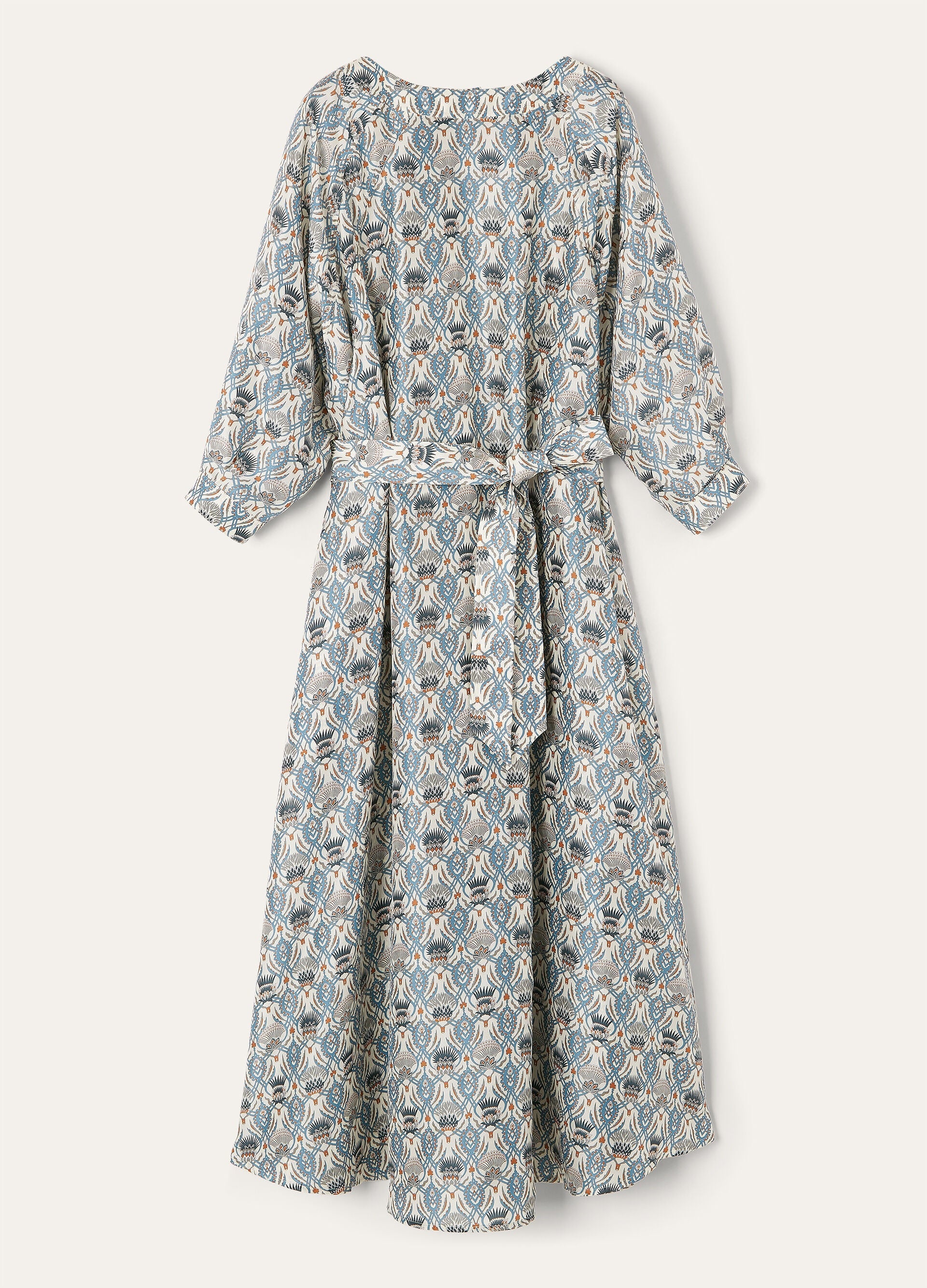 Mina Dress - Chalk/Deep Lagoon Water