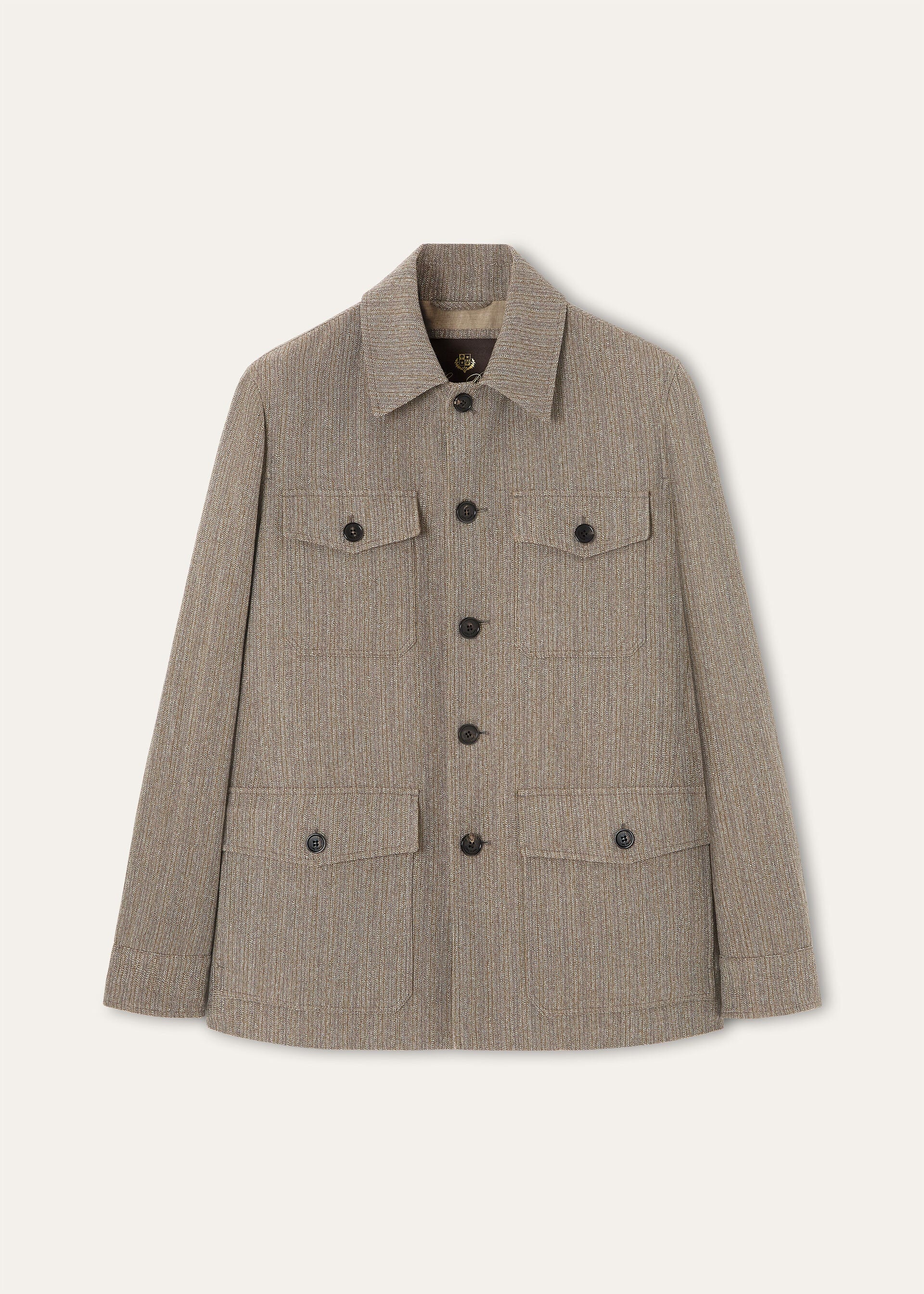 Piers Field Jacket - Grey Brown Stripe