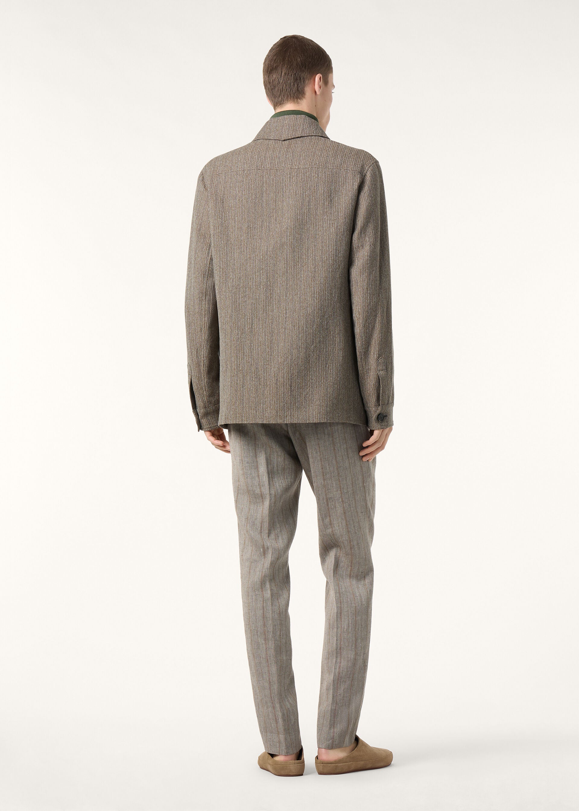 Piers Field Jacket - Grey Brown Stripe