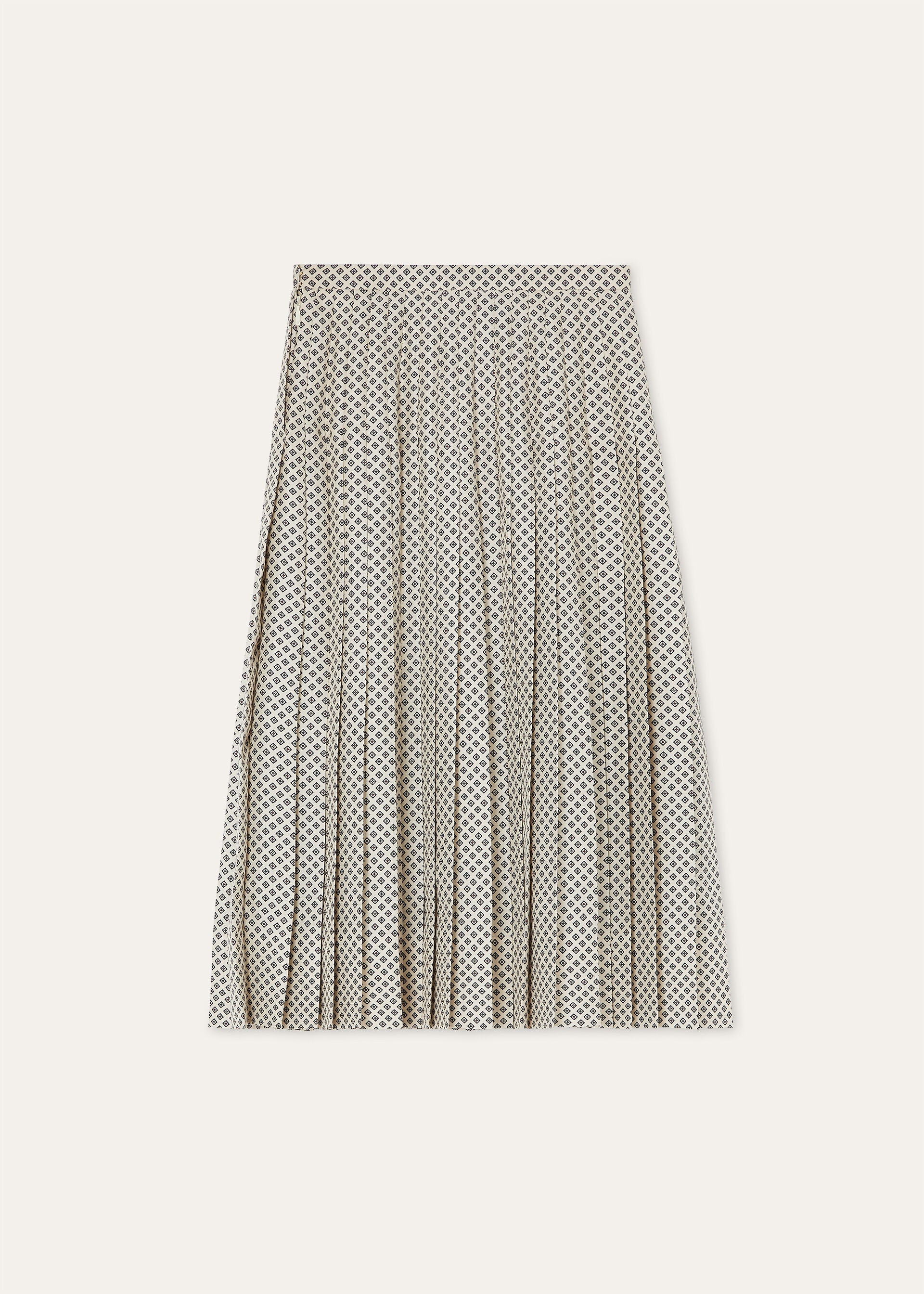 Clea Skirt - Ivory Green Red