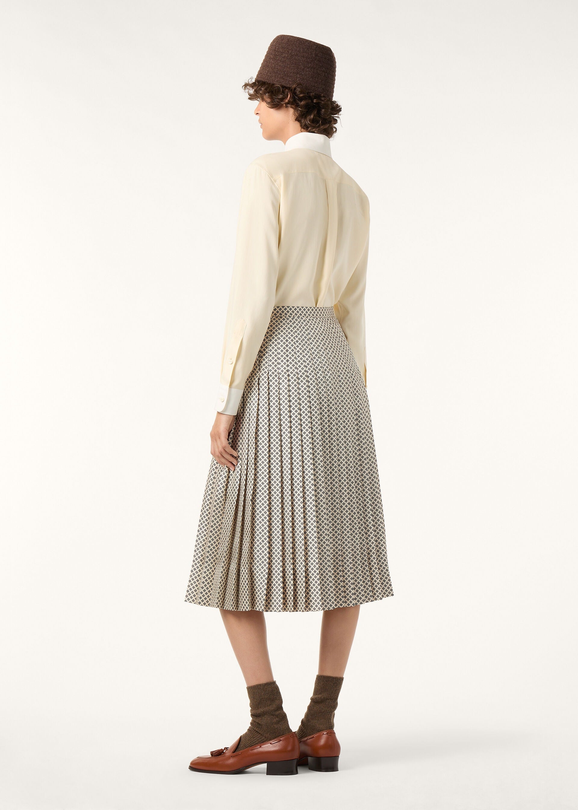Clea Skirt - Ivory Green Red