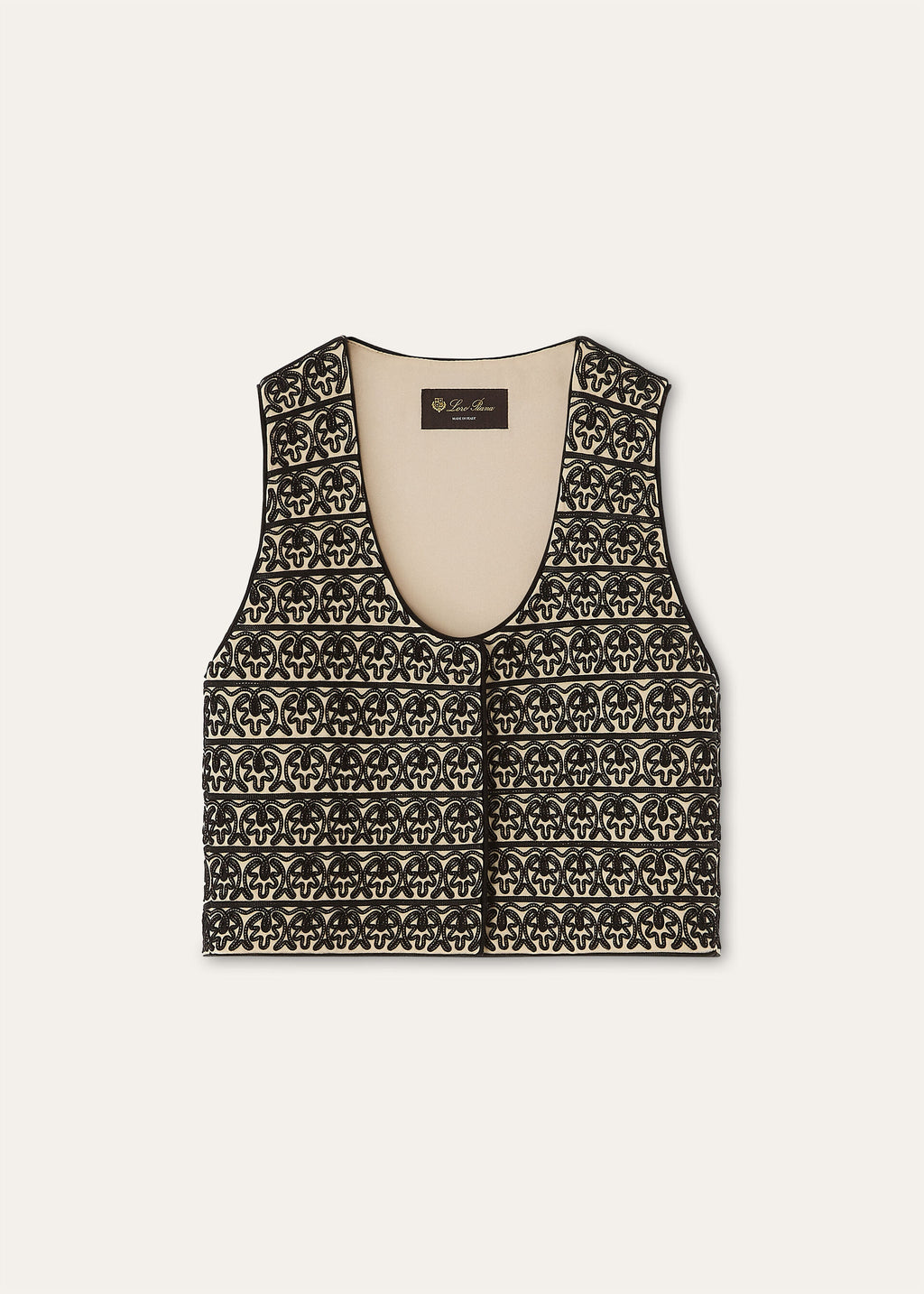 Addie Vest - Beige/Black