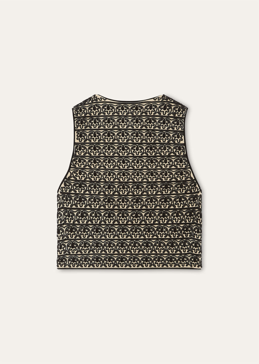 Addie Vest - Beige/Black