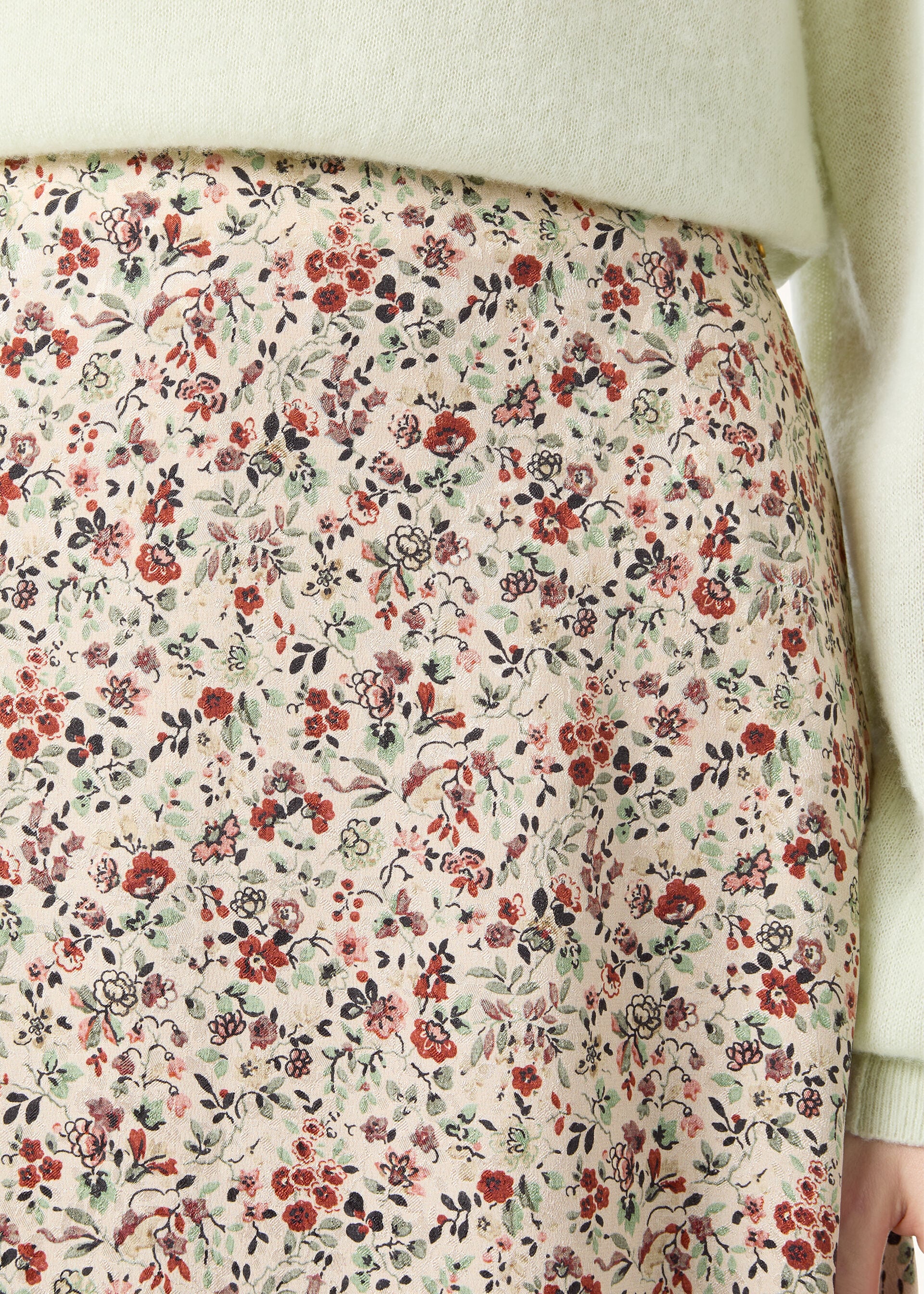 Simona Skirt - Ivory/Melon/Peacock