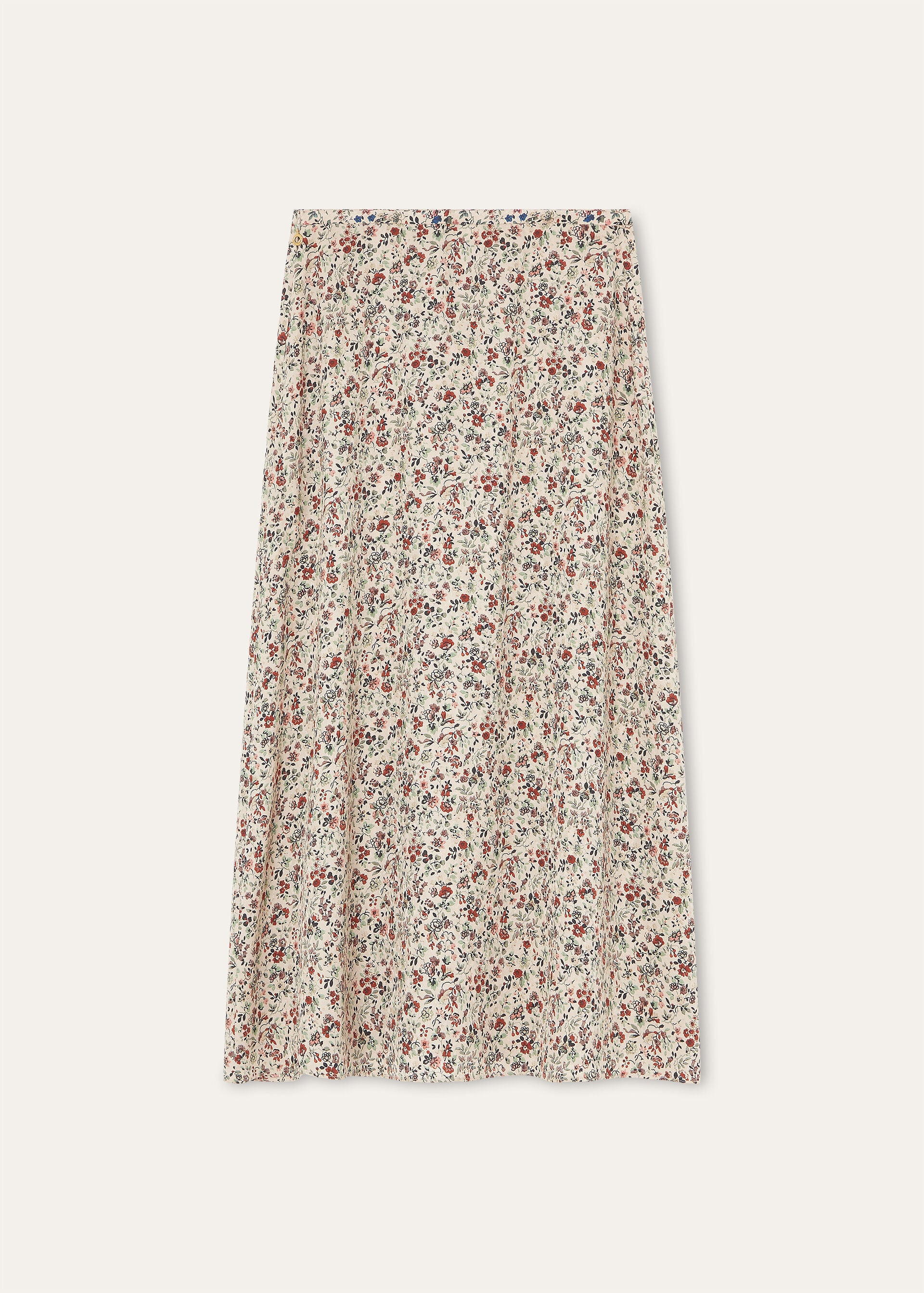 Simona Skirt - Ivory/Melon/Peacock