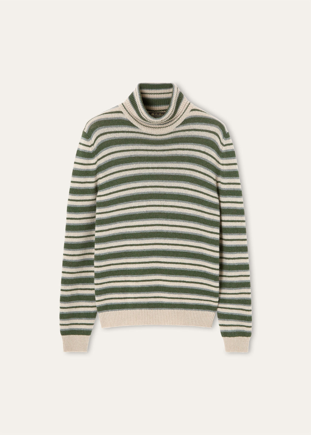 Fobello Stripes Turtleneck - Green Natural Gray