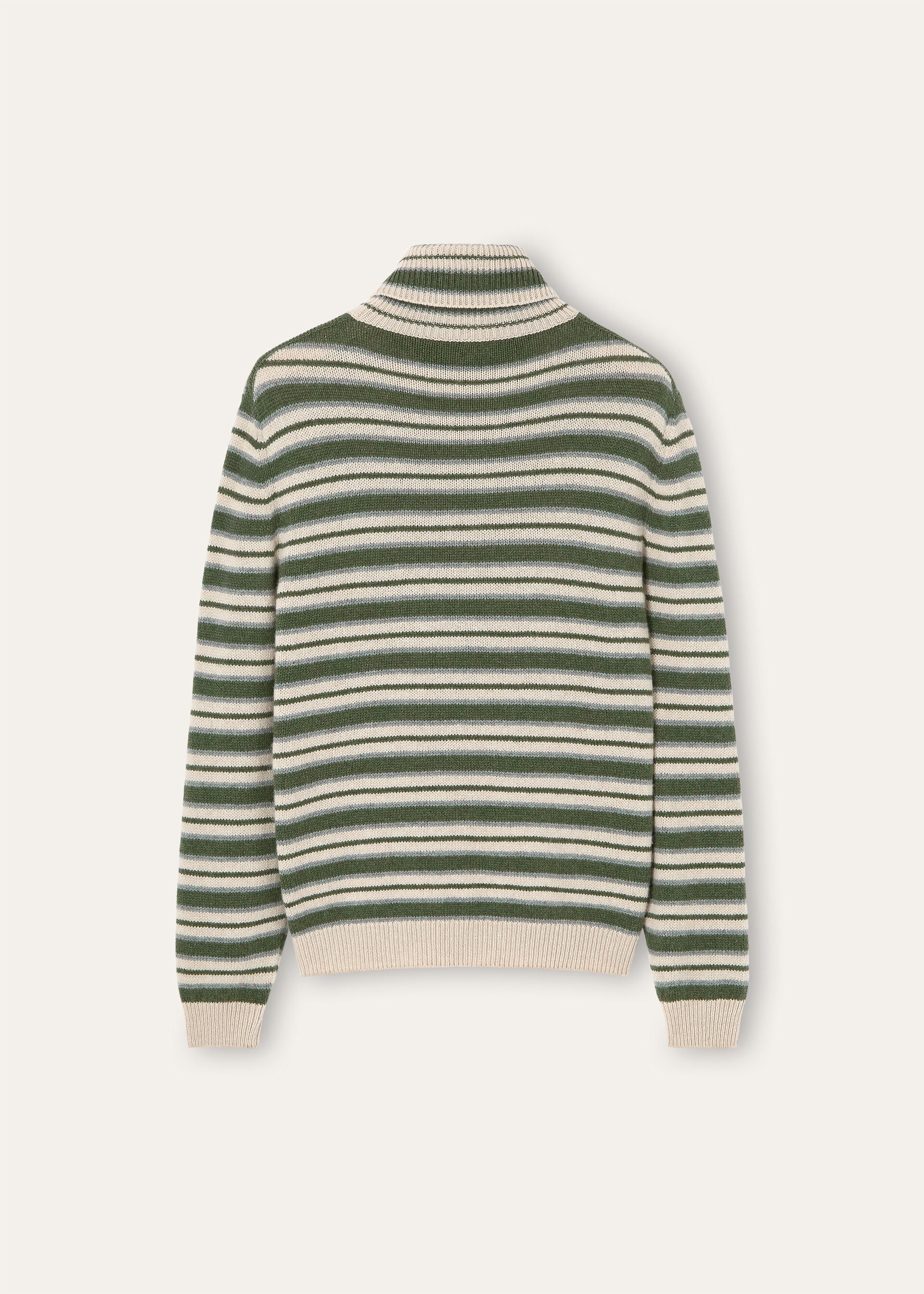 Fobello Stripes Turtleneck - Green Natural Gray