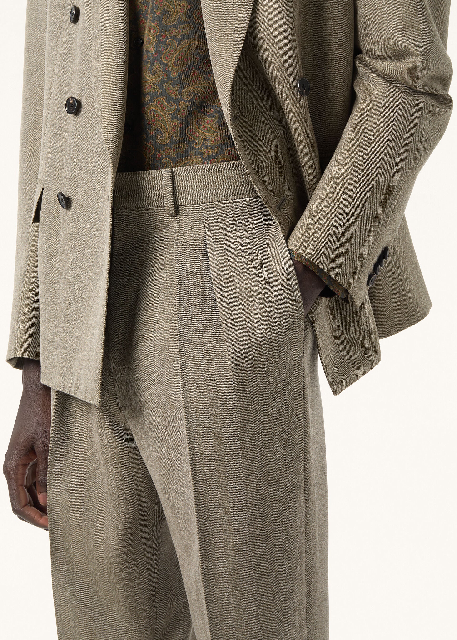Milano Suit - Green Chevron