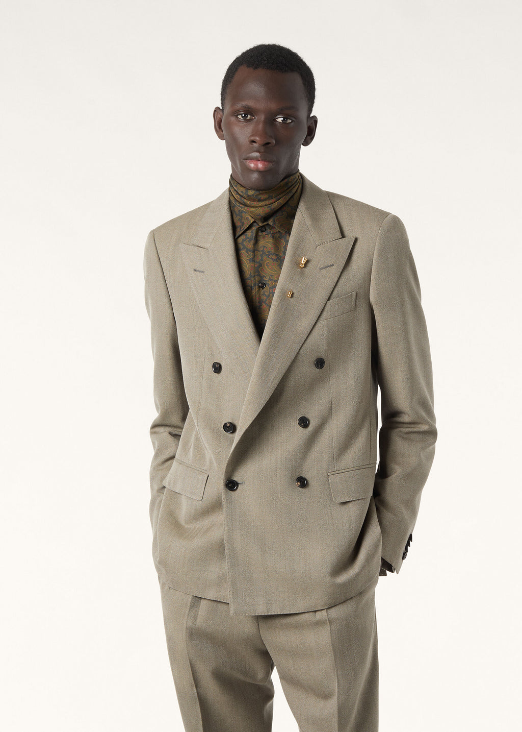 Milano Suit - Green Chevron