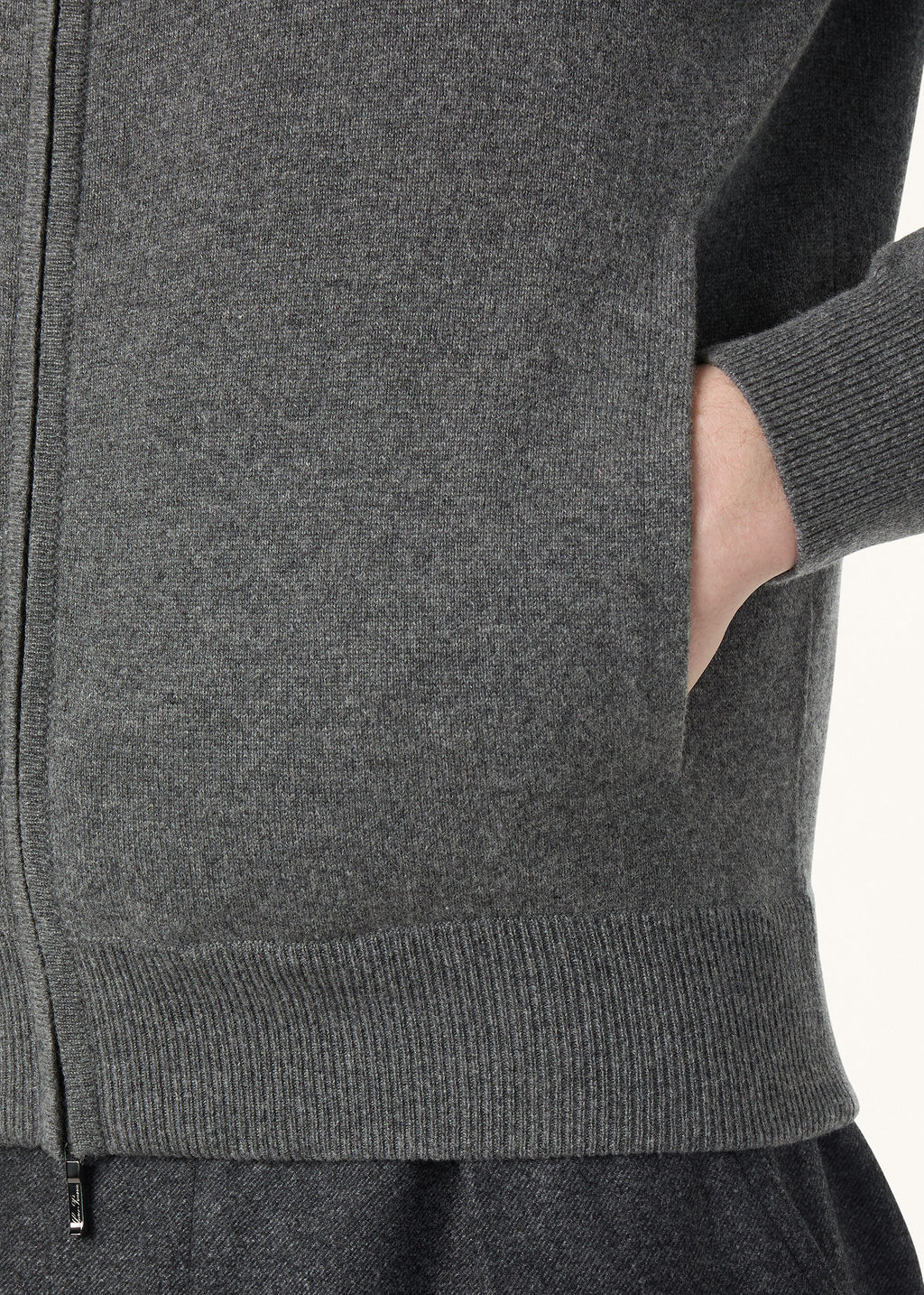 Classic Zip-Up Bomber Jacket - Gray Melange