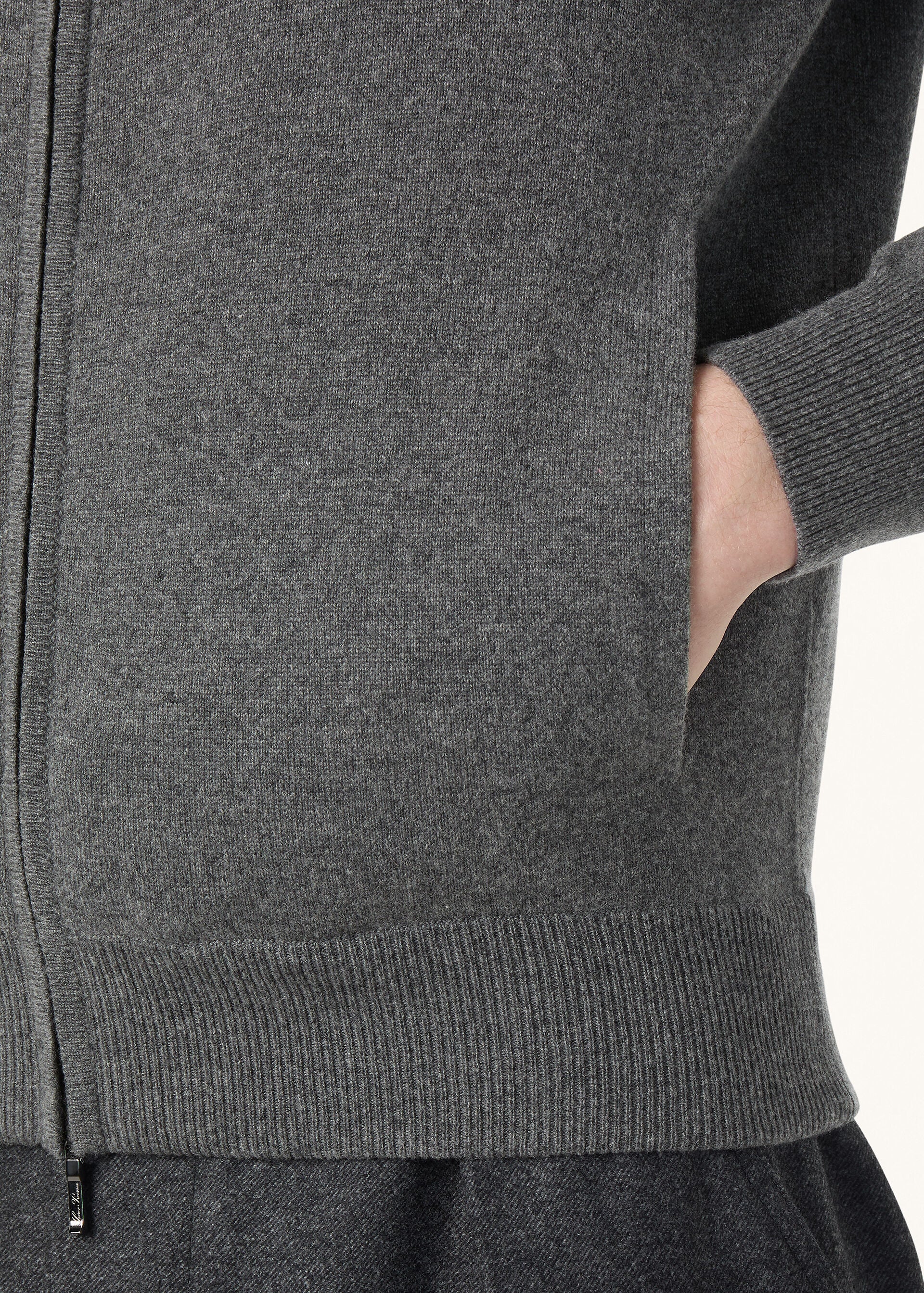 Classic Zip-Up Bomber Jacket - Gray Melange