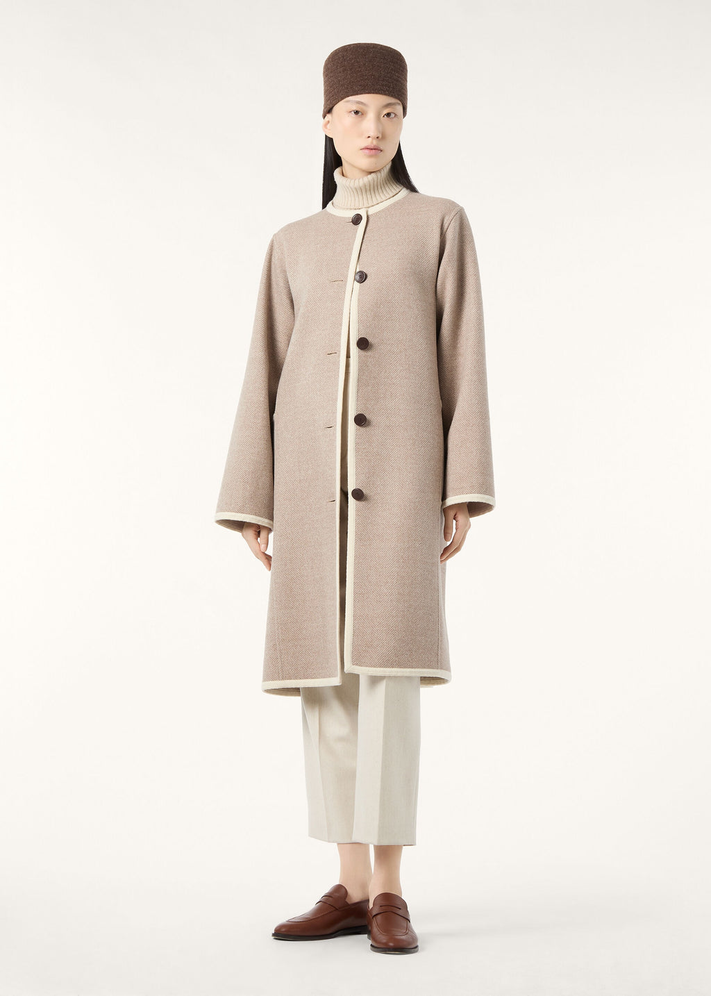 Brock Coat - Nude Beige/Linen