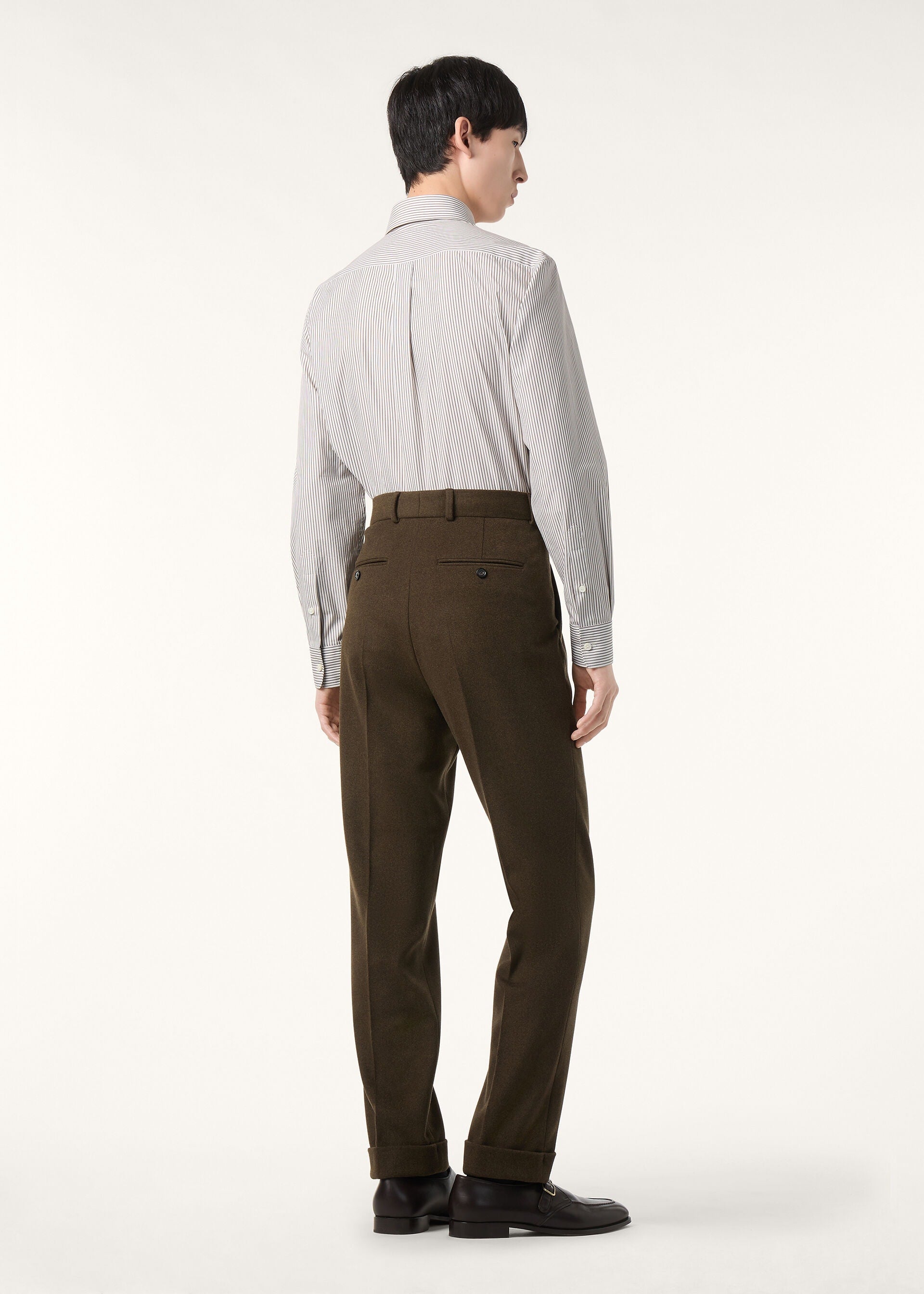 Elia Shirt - White Brown Stripe